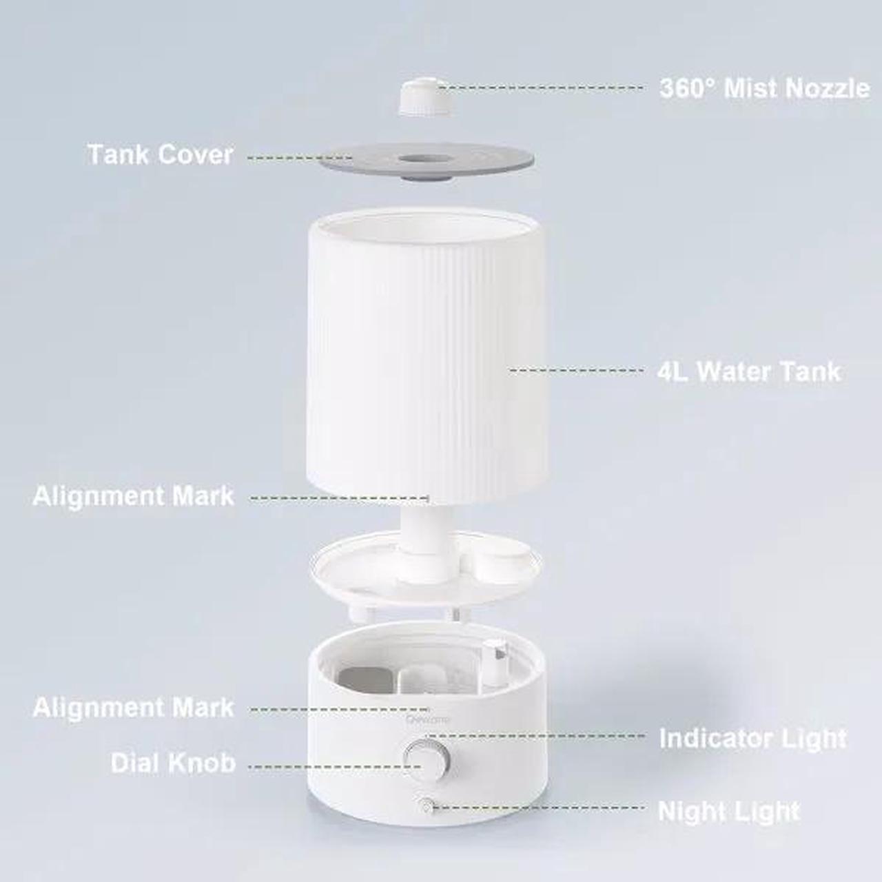 Alt view image 7 of 7 - 4L Top Fill Ultrasonic Cool Mist Humidifiers for Bedroom, with Oil Diffuser and Nightlight, for Baby Nursery & Plants, for Large Room, Lasts Up to 50 Hours, Auto Shut-Off