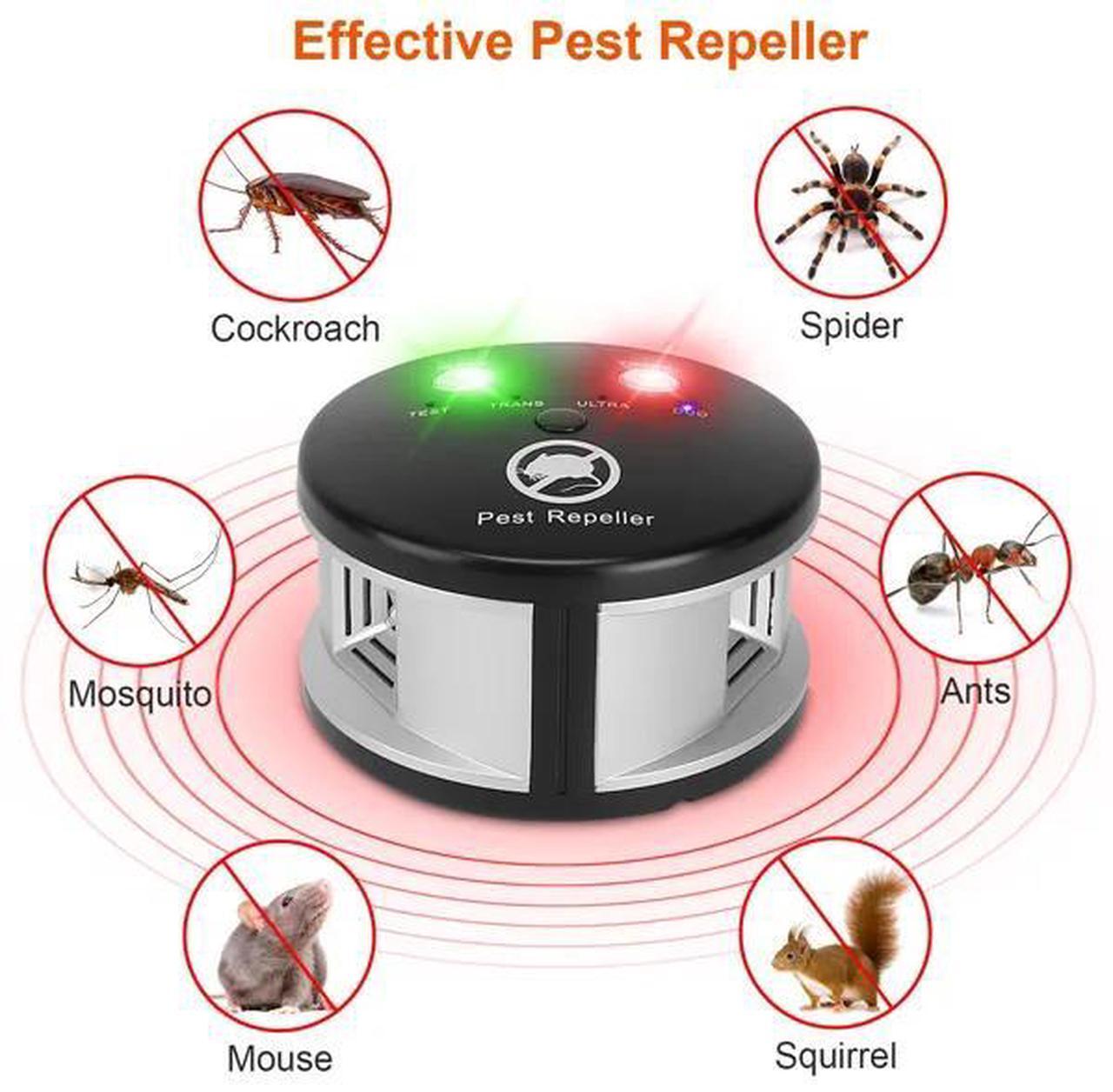 Alt view image 5 of 7 - 360° Ultrasonic Pest Repeller Electronic Plug-in Pest Control Mouse Chaser Blocker Repellent Deterrent with Pressure Wave & Ultrasonic Sound for Indoor Use