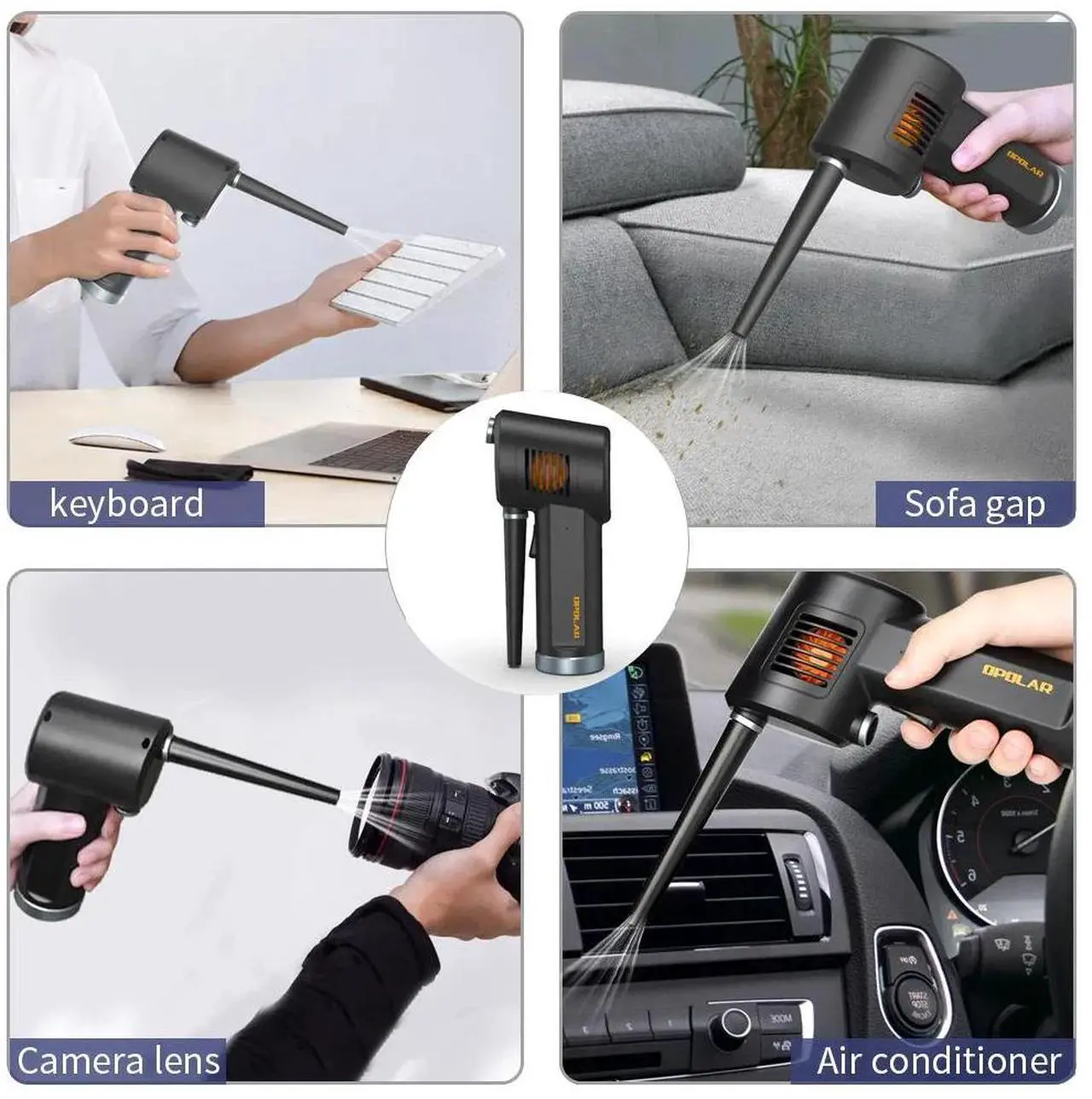 Alt view image 3 of 4 - Compressed Air Duster, New Generation Canned Air, 33000 RPM Electric Air Can for Computer Keyboard Electronics Cleaning, 6000mAh Rechargeable Battery, Reusable Dust Destroyer RT