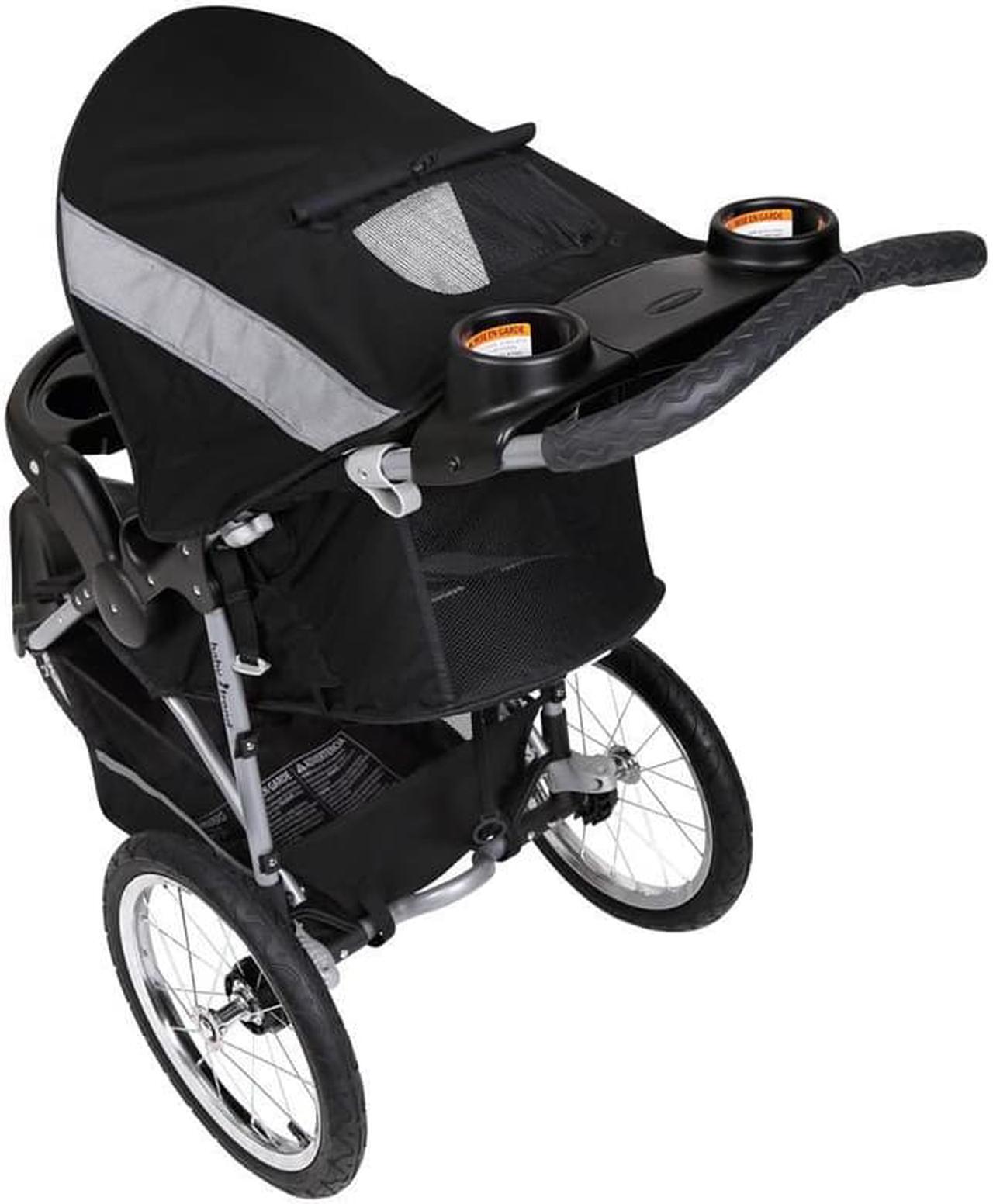 Alt view image 3 of 10 - Baby Trend Expedition Jogger Travel System, Millennium White (Includes Expedition 3 Wheel Jogging Stroller and EZ Flex-Loc® 30 Infant Car Seat)