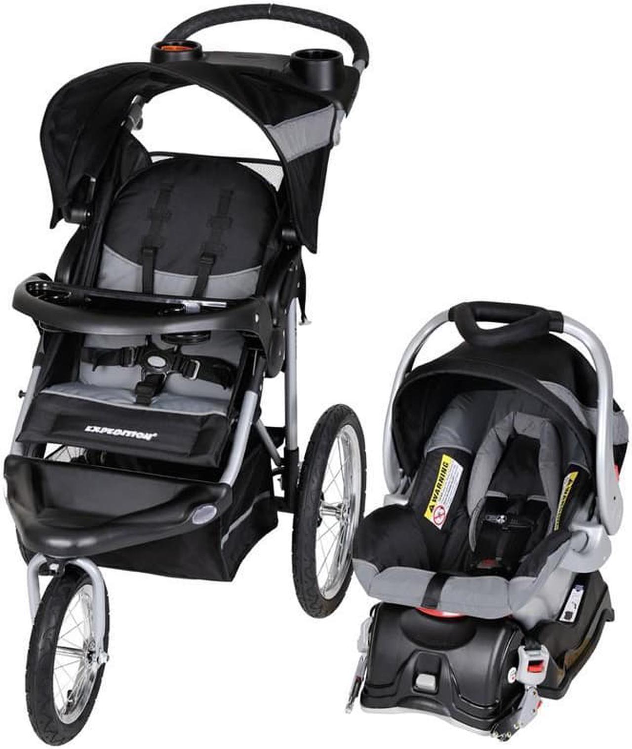 Main image of Baby Trend Expedition Jogger Travel System, Millennium White (Includes Expedition 3 Wheel Jogging Stroller and EZ Flex-Loc® 30 Infant Car Seat)