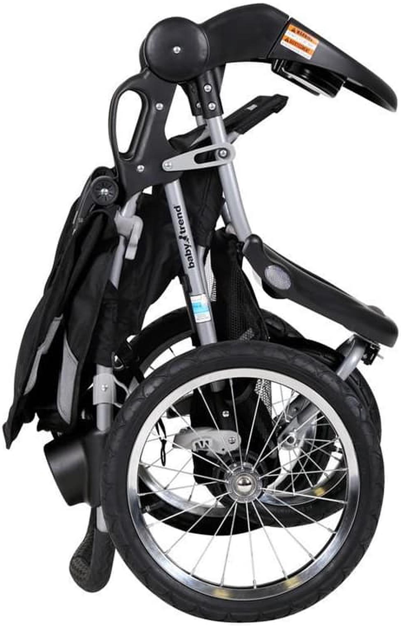Alt view image 5 of 10 - Baby Trend Expedition Jogger Travel System, Millennium White (Includes Expedition 3 Wheel Jogging Stroller and EZ Flex-Loc® 30 Infant Car Seat)