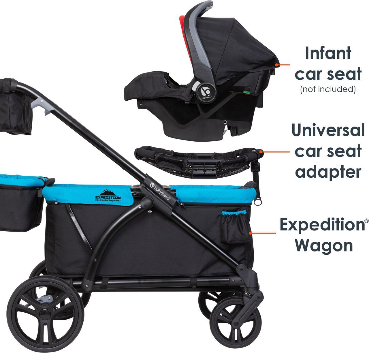Alt view image 5 of 7 - Baby Trend Expedition 2-in-1 Stroller Wagon PLUS, Ultra Marine