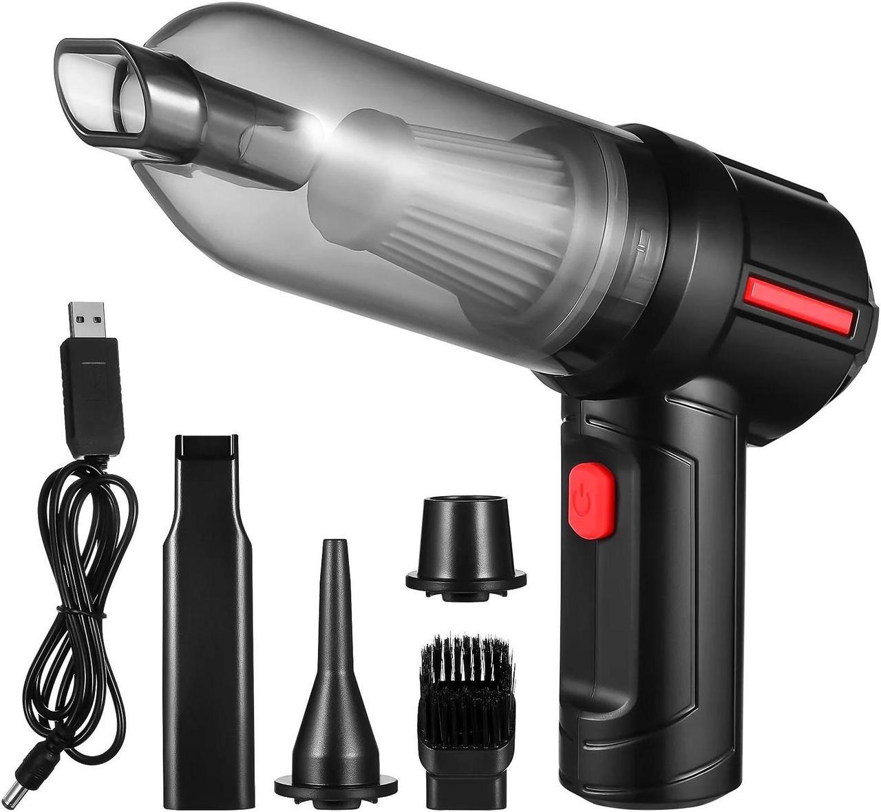 Compressed Air Duster-3 Gear Adjustable 100000RPM Electric Air Duster with LED Light, Rechargeable Cordless Air Blower for Keyboard Electric Devices Cleaning. Replaces Compressed Air Cans (Black)