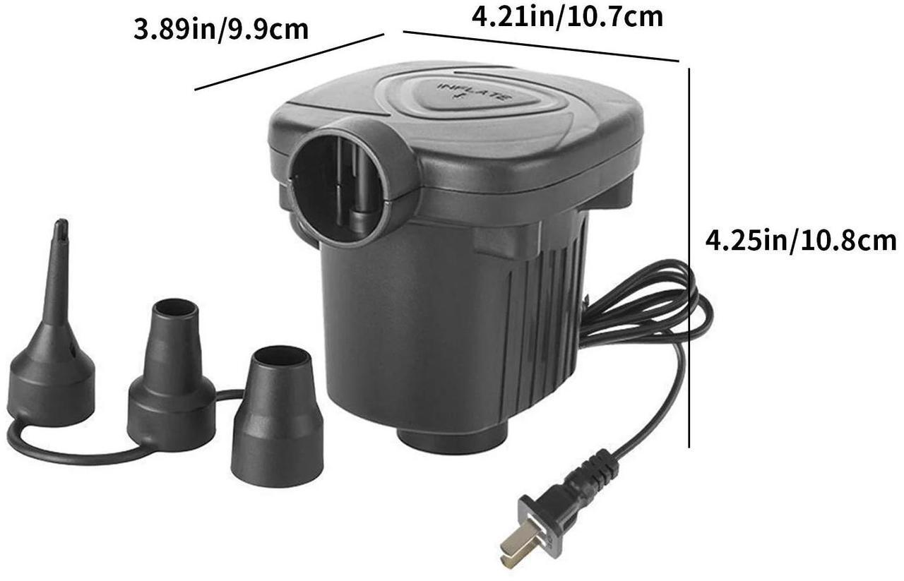 Alt view image 3 of 7 - 12V Electric Air Pump for Inflatables, Portable Quick-Fill Electric Air Mattress Pump, Inflator & Deflator Pumps for Outdoor Camping, Pool Floats, Inflatables Couch, Swimming Ring