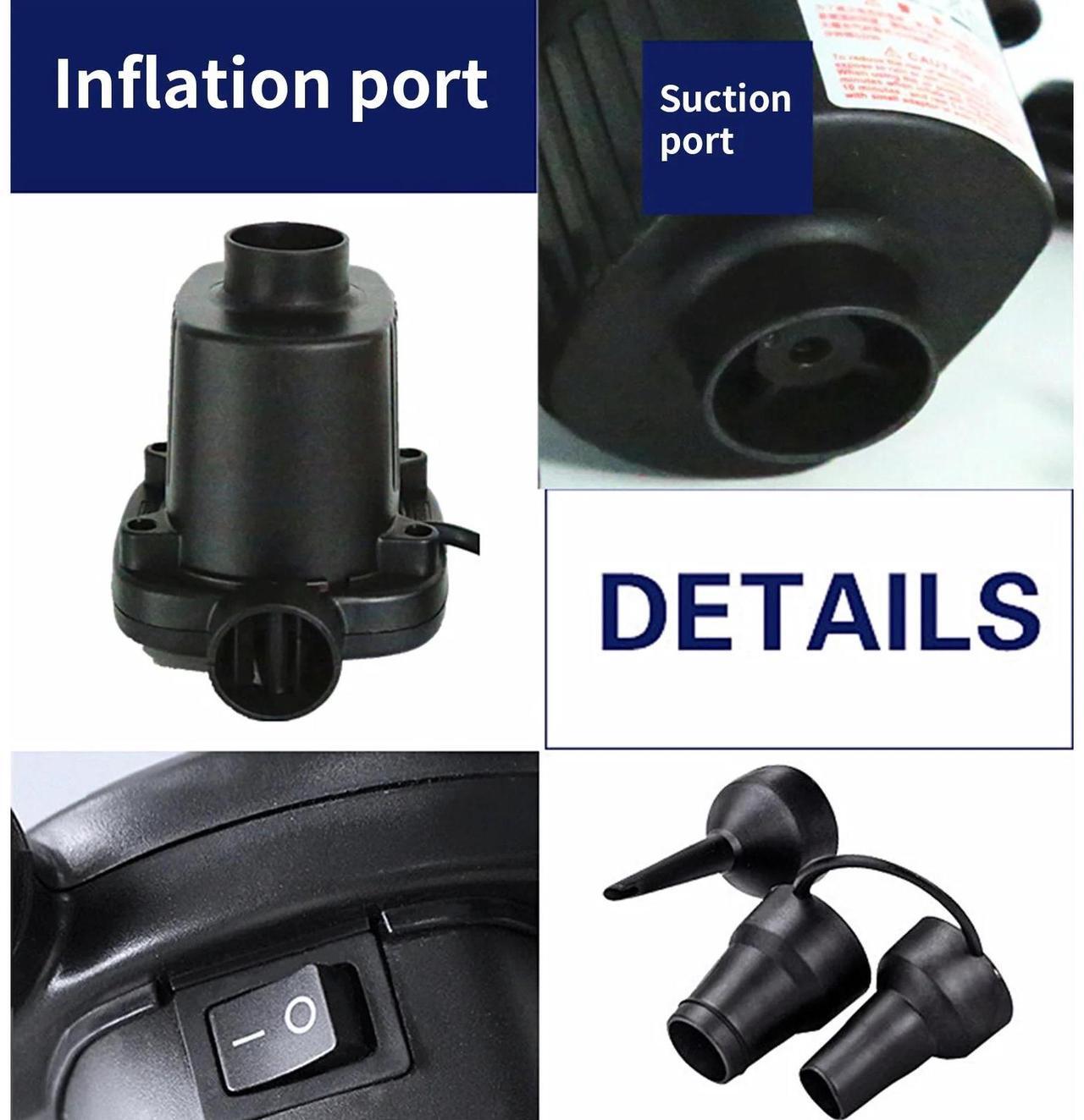 Alt view image 5 of 7 - 12V Electric Air Pump for Inflatables, Portable Quick-Fill Electric Air Mattress Pump, Inflator & Deflator Pumps for Outdoor Camping, Pool Floats, Inflatables Couch, Swimming Ring