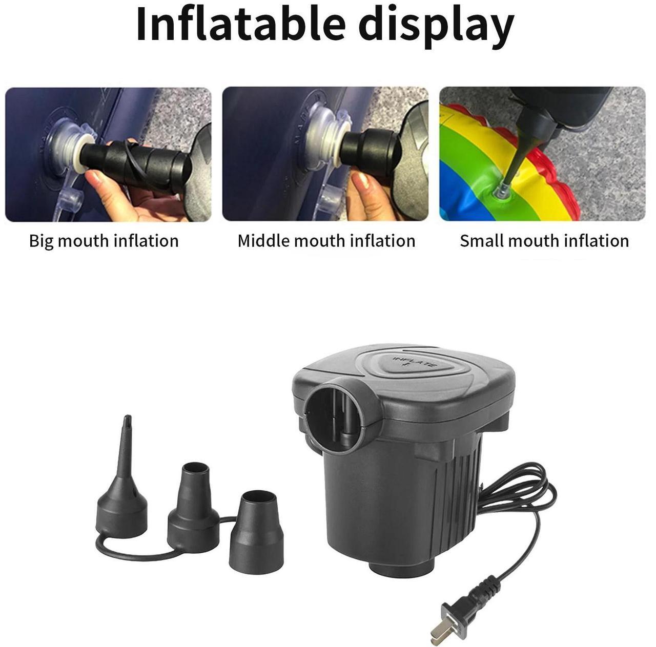Alt view image 6 of 7 - 12V Electric Air Pump for Inflatables, Portable Quick-Fill Electric Air Mattress Pump, Inflator & Deflator Pumps for Outdoor Camping, Pool Floats, Inflatables Couch, Swimming Ring