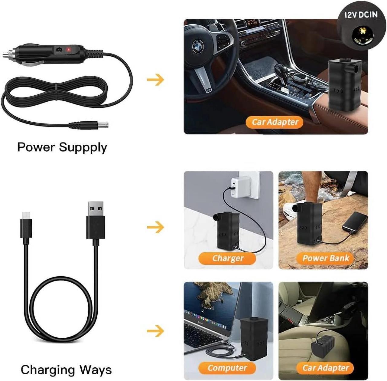 Alt view image 5 of 7 - Electric Air Pump - Portable Quick-Fill Inflator/Deflator Pumps, Air Mattress Pump for Inflatables Paddling Pools,Swimming Ring AC/110V