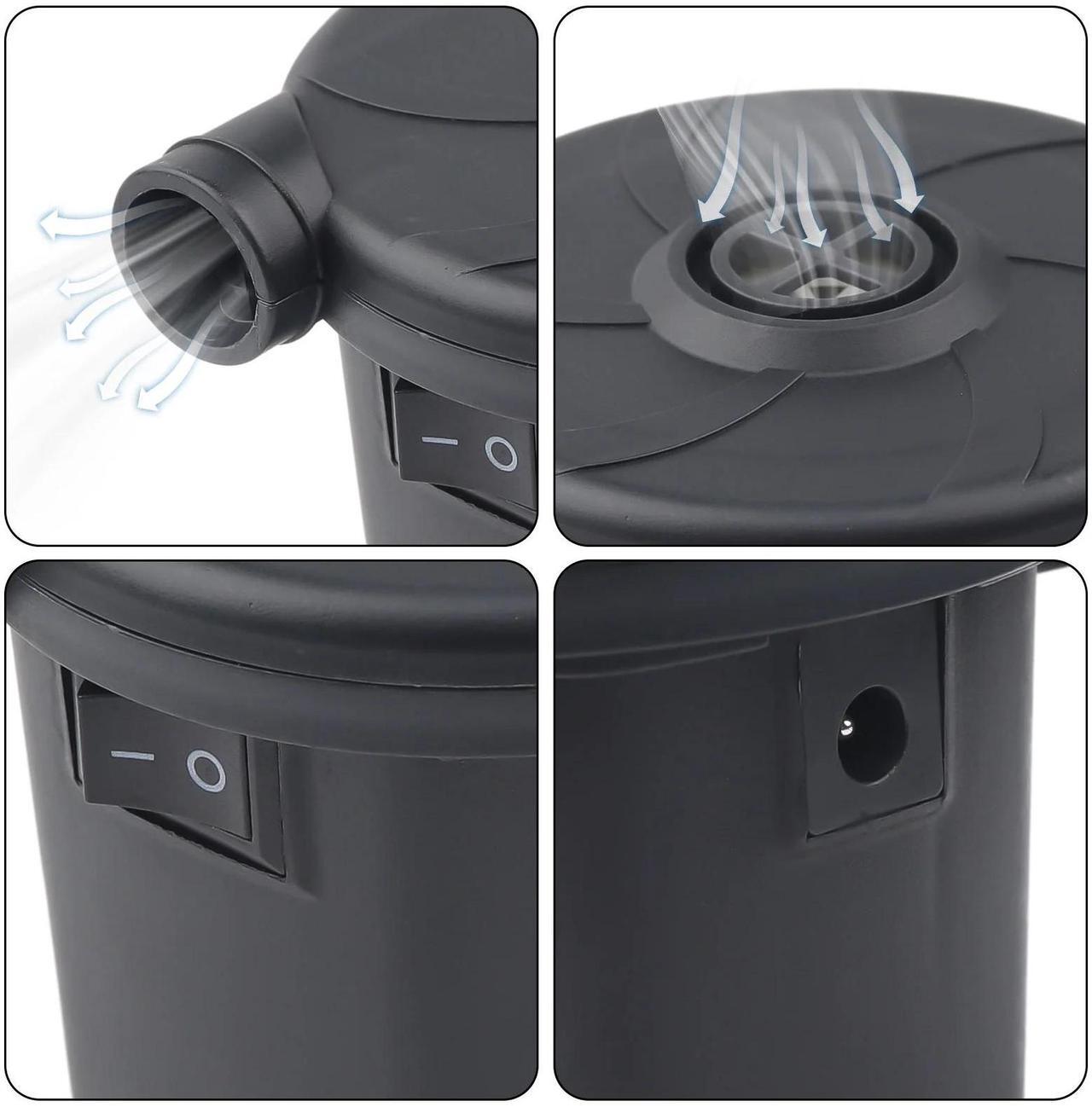 Alt view image 5 of 7 - Electric Air Pump , Quick-Fill Inflator/Deflator with 3 Nozzles , 100V 50W with Car Outlet Adaptor , for Air Mattress Beds, Airbed, Inflatable Pool Float, Black