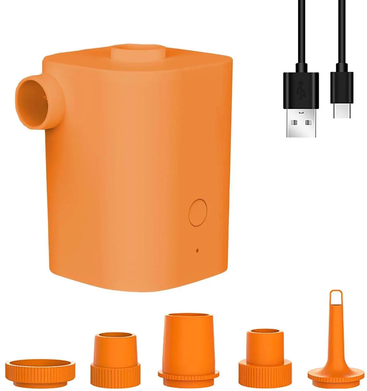 Alt view image 2 of 6 - 2500mAh Battery Rechargeable Electric Air Pump with 5 Nozzles Quickly Inflation/Deflation Portable Swimming Rings Air Mattress Pump for Outdoor