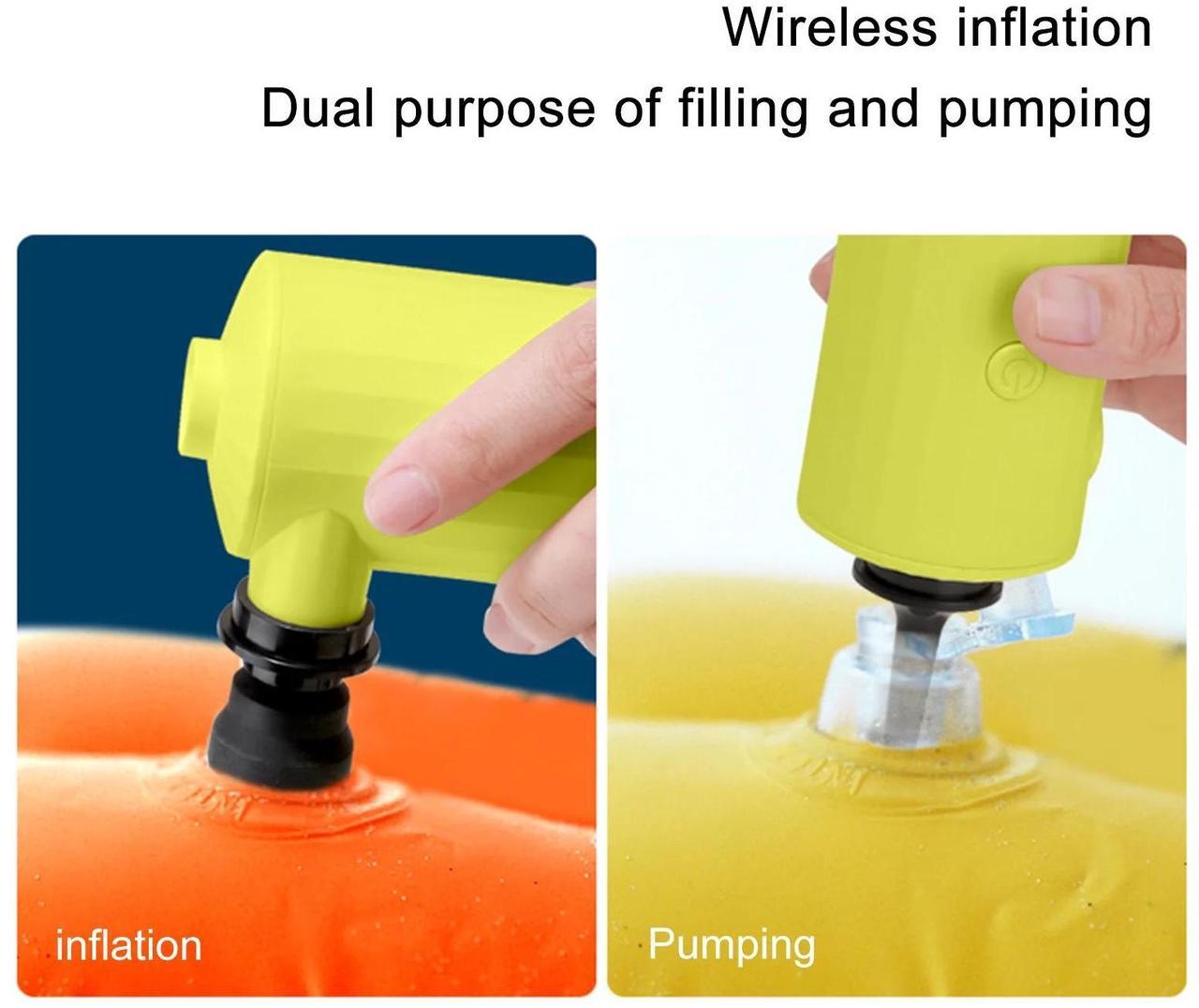 Alt view image 6 of 6 - Electric Air Pump, Rechargeable Battery Air Mattress Pump, Portable Quick-Fill Inflator/Deflator Pumps With 3600mAh For Camping Inflatable Cushions