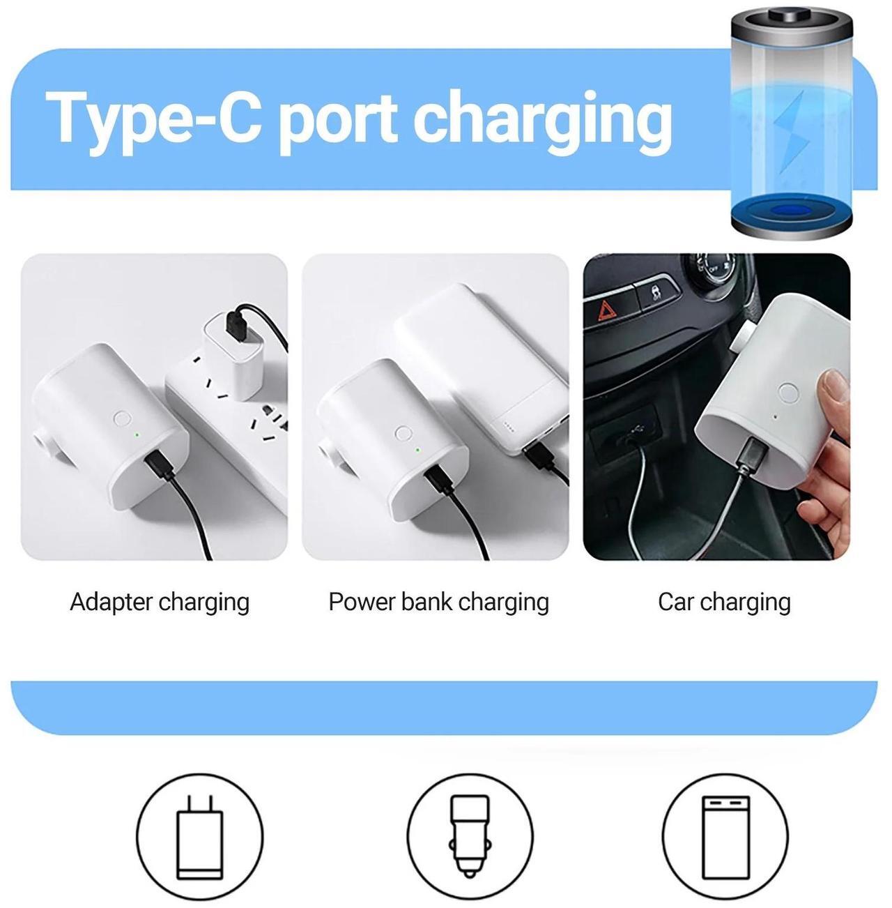 Alt view image 6 of 6 - 2500mAh Battery Rechargeable Electric Air Pump with 5 Nozzles Quickly Inflation/Deflation Portable Swimming Rings Air Mattress Pump for Outdoor