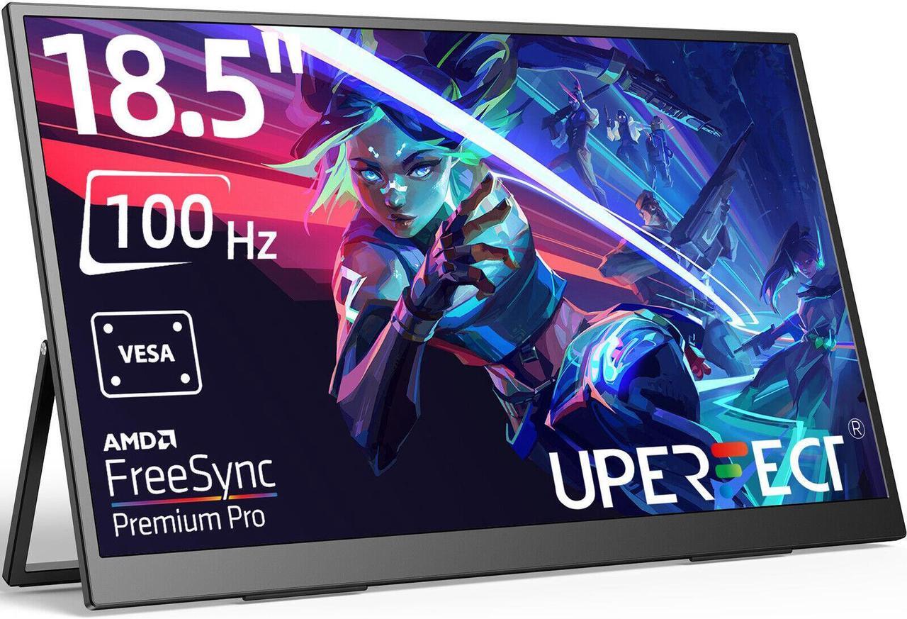 Main image of UPERFECT 100Hz Portable Monitor 18.5" 1080P Gaming Monitor w/Integrated Stand & VESA HDMI 2*Type C Switch Display