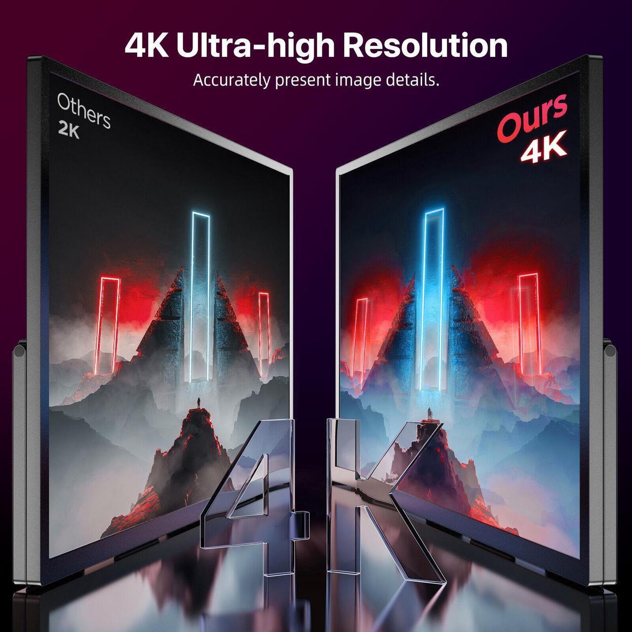 Alt view image 3 of 7 - UPERFECT 18.4" 4K Portable Monitor Ultra HD Gaming Display HDMI Type C*2 Laptop Screen UHD Gaming Monitor 10Bit Adjustable Stand