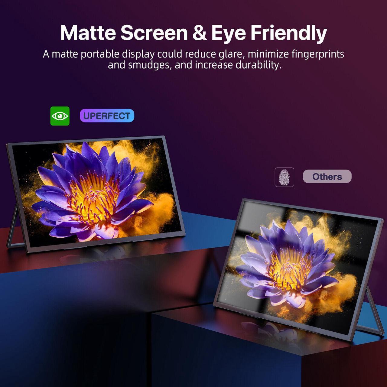 Alt view image 4 of 7 - UPERFECT 18.4" 4K Portable Monitor Ultra HD Gaming Display HDMI Type C*2 Laptop Screen UHD Gaming Monitor 10Bit Adjustable Stand