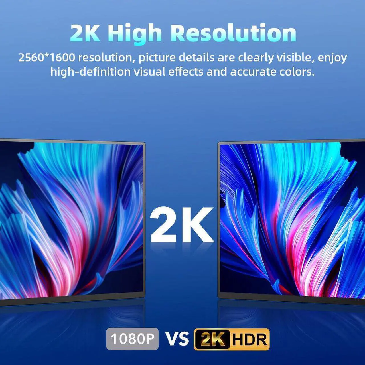 Alt view image 2 of 7 - UPERFECT Portable Monitor 16 Inch 2K 60HZ 2560x1600 QHD Screen HDR LCD Display 16:10 Screen with VESA Mountable