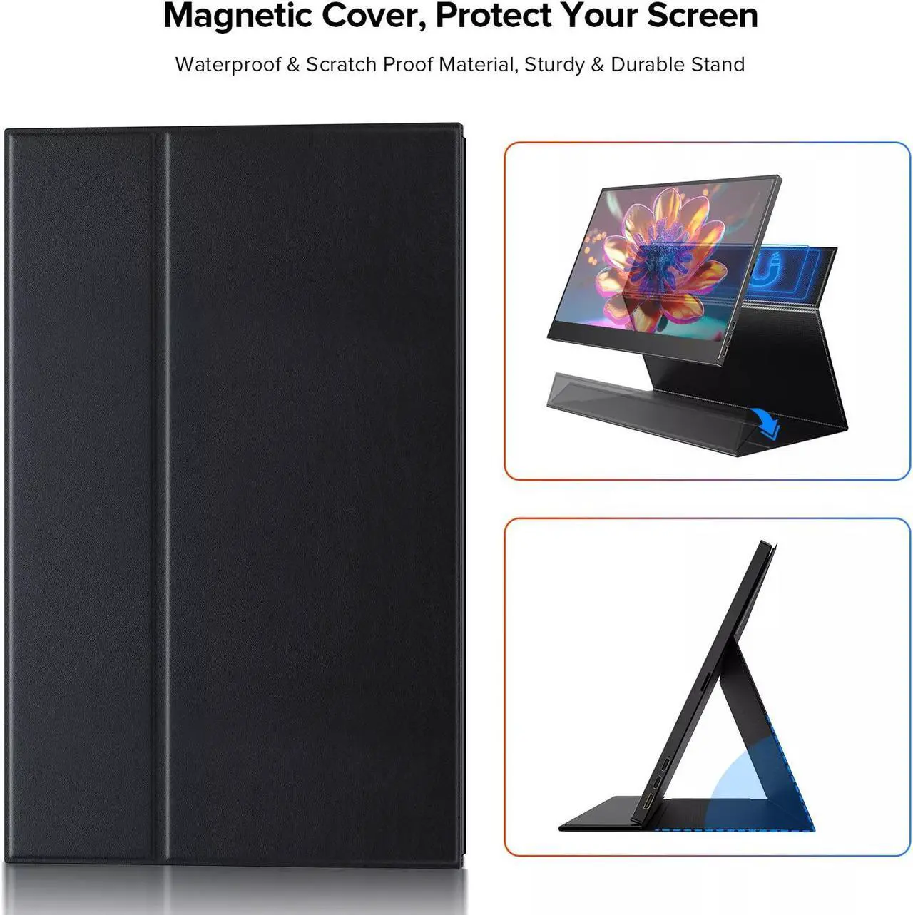Alt view image 6 of 7 - NEWSOUL Touchscreen 1080P Portable Monitor 15.6" HDMI Dual USB C For Laptop Computer