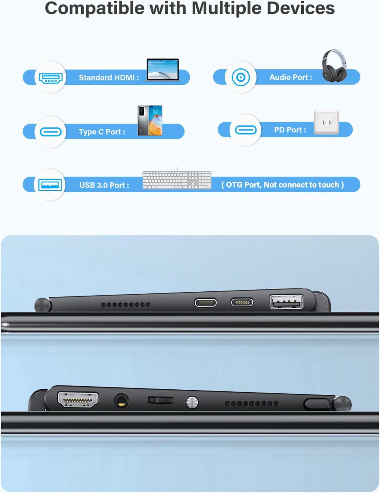 Alt view image 7 of 7 - Touchscreen Gaming Monitor, UPERFECT 15.6 Inch 1080P Portable Laptop Monitor HDMI USB C External Computer Display for Laptop MacBook Phone PS4/5 Switch Xbox Mini PC W/ KickStand