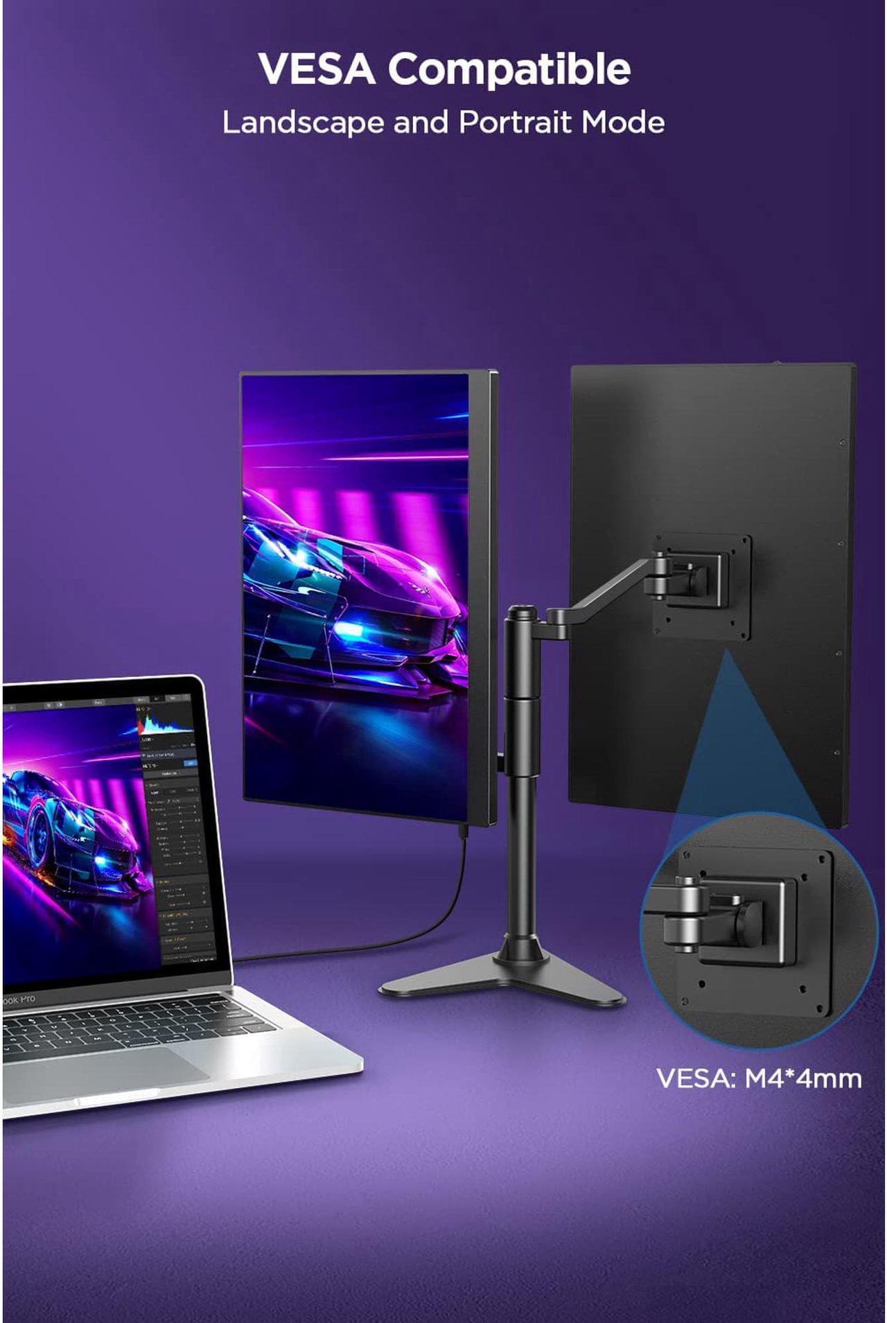 Alt view image 7 of 7 - Portable Monitor 2K 16" Frameless, UPERFECT 500 Nits Brightness 10 Bit Portable Display Screen, IPS HDR FreeSync Eyecare USB C Gaming Monitor 2560X1600 W/ VESA, 1200:1 16:10 Ultra-Wide & Lightweight
