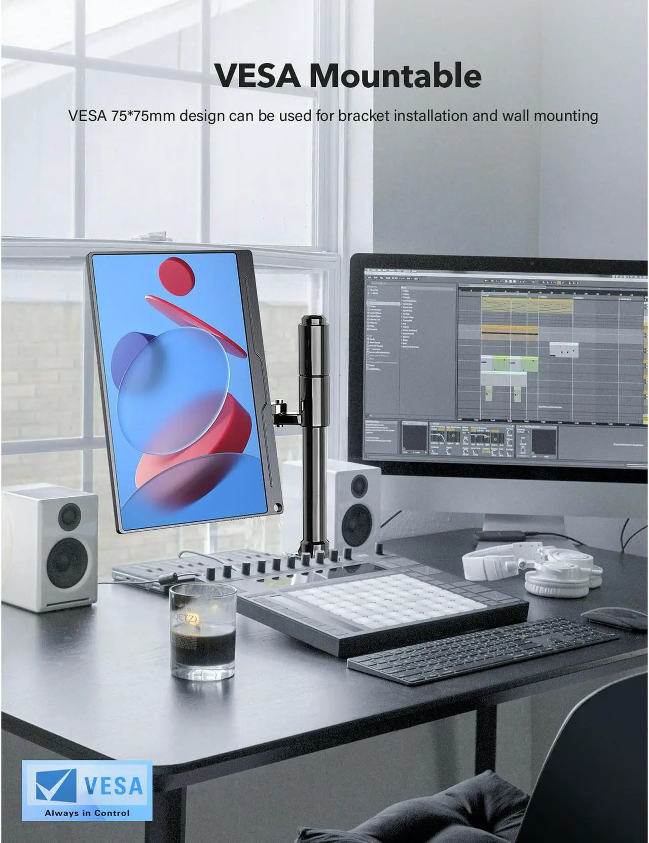 Alt view image 4 of 7 - UPERFECT Portable Monitor 15.6'' 1080P FHD VESA | 100% sRGB High Color Gamut Computer Display | External Laptop Monitor IPS HDR Eye Care Gaming Screen | HDMI USB Type C OTG Dual Speakers