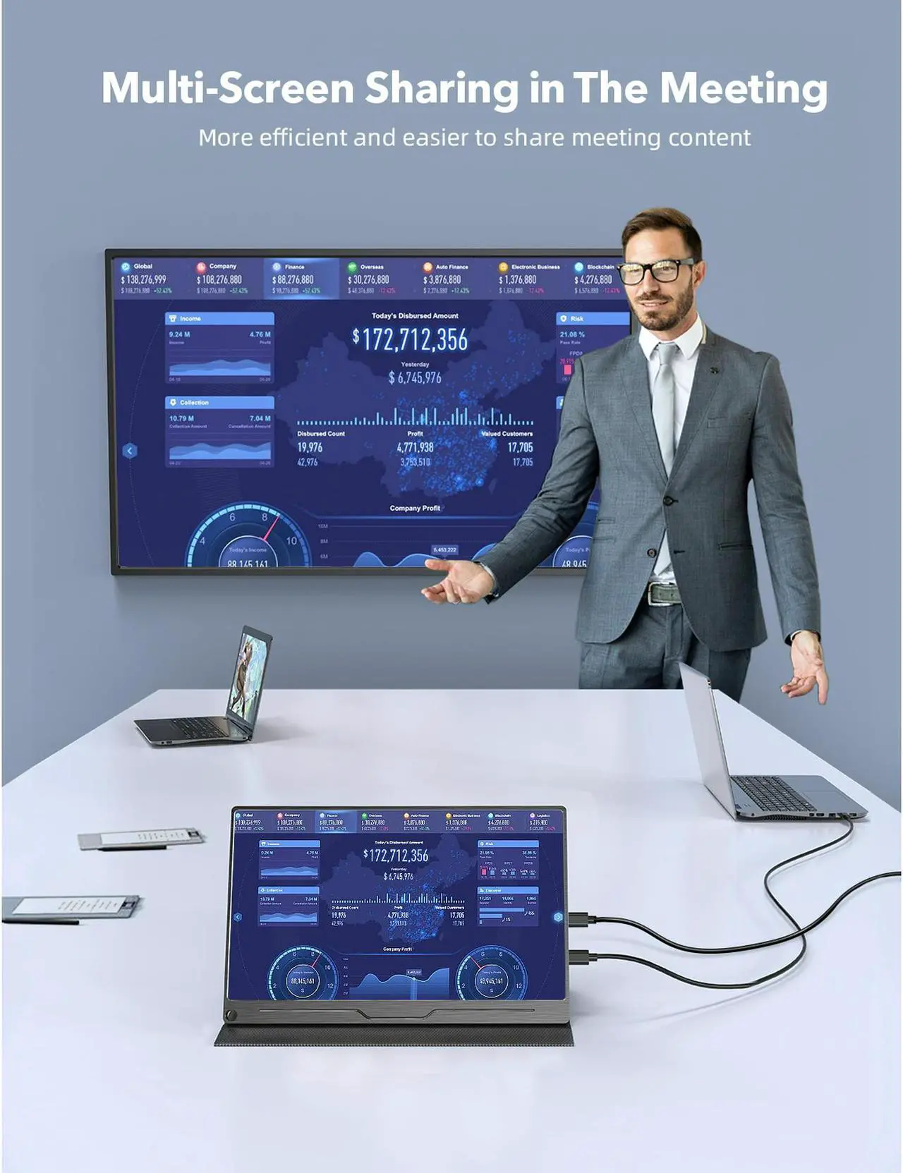 Alt view image 5 of 7 - UPERFECT Portable Monitor 15.6'' 1080P FHD VESA | 100% sRGB High Color Gamut Computer Display | External Laptop Monitor IPS HDR Eye Care Gaming Screen | HDMI USB Type C OTG Dual Speakers