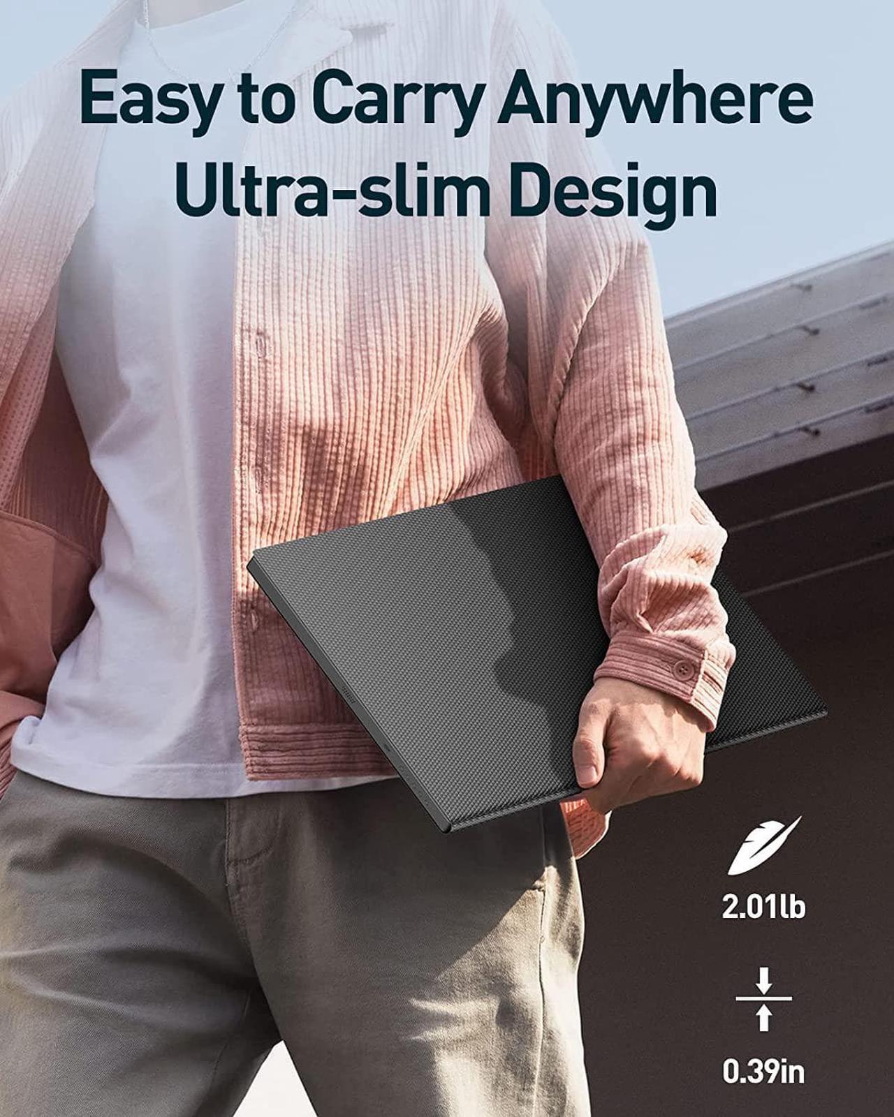 Alt view image 5 of 7 - Portable Monitor 144hz 17.3 inch 100% sRGB FHD HDR IPS 1920x1080 VESA Ultra-Slim Screen Dual Speakers with Type-C Mini HDMI for Laptop Phone PC Switch ps5 Xbox MacBook Mac