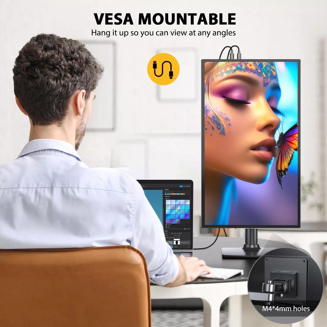 Alt view image 6 of 7 - UPERFECT 18.5" 120Hz Touchscreen Portable Monitor 1080P 120Hz Gaming Monitor 1ms FreeSync Ultra Slim HDMI USB C w/VESA