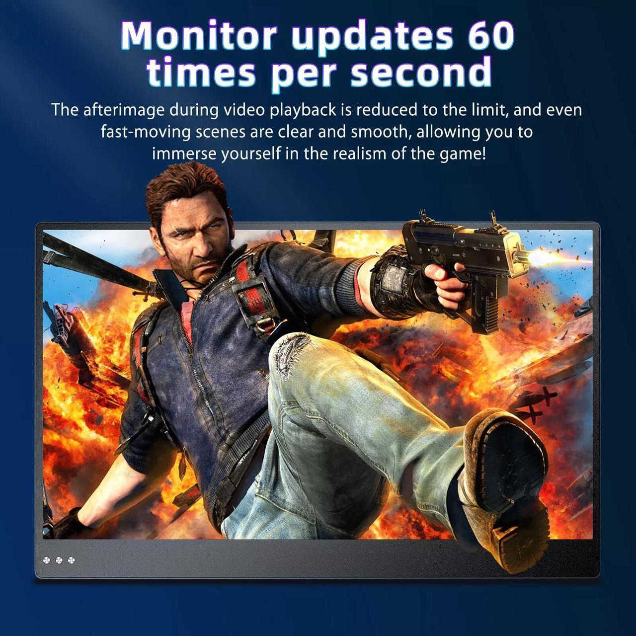 Alt view image 4 of 7 - UPERFECT 4K Monitor 13.3 Inch 3840x2160 Portable Monitor 4K Gaming Monitor USB C Screen UHD Travel Monitor w/Satnd & Speakers