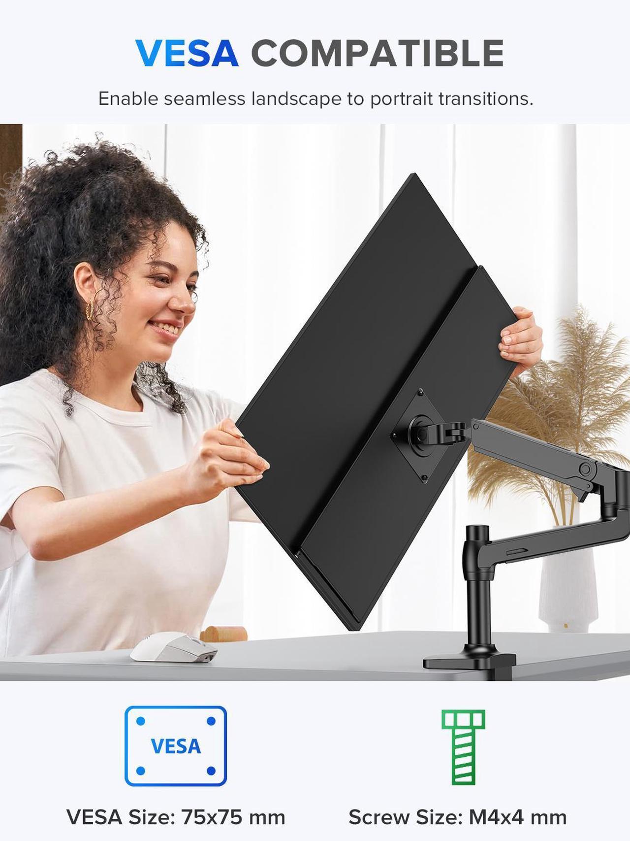 Alt view image 6 of 7 - UPERFECT 22" 2K Touchscreen Portable Monitor w/VESA & 180°Adjustable Stand 2560x1440 QHD FreeSync IPS HDR Large Gaming Monitor USB-C HDMI Travel Second Monitor for Laptops, Steamdeck, MacBook, Phones