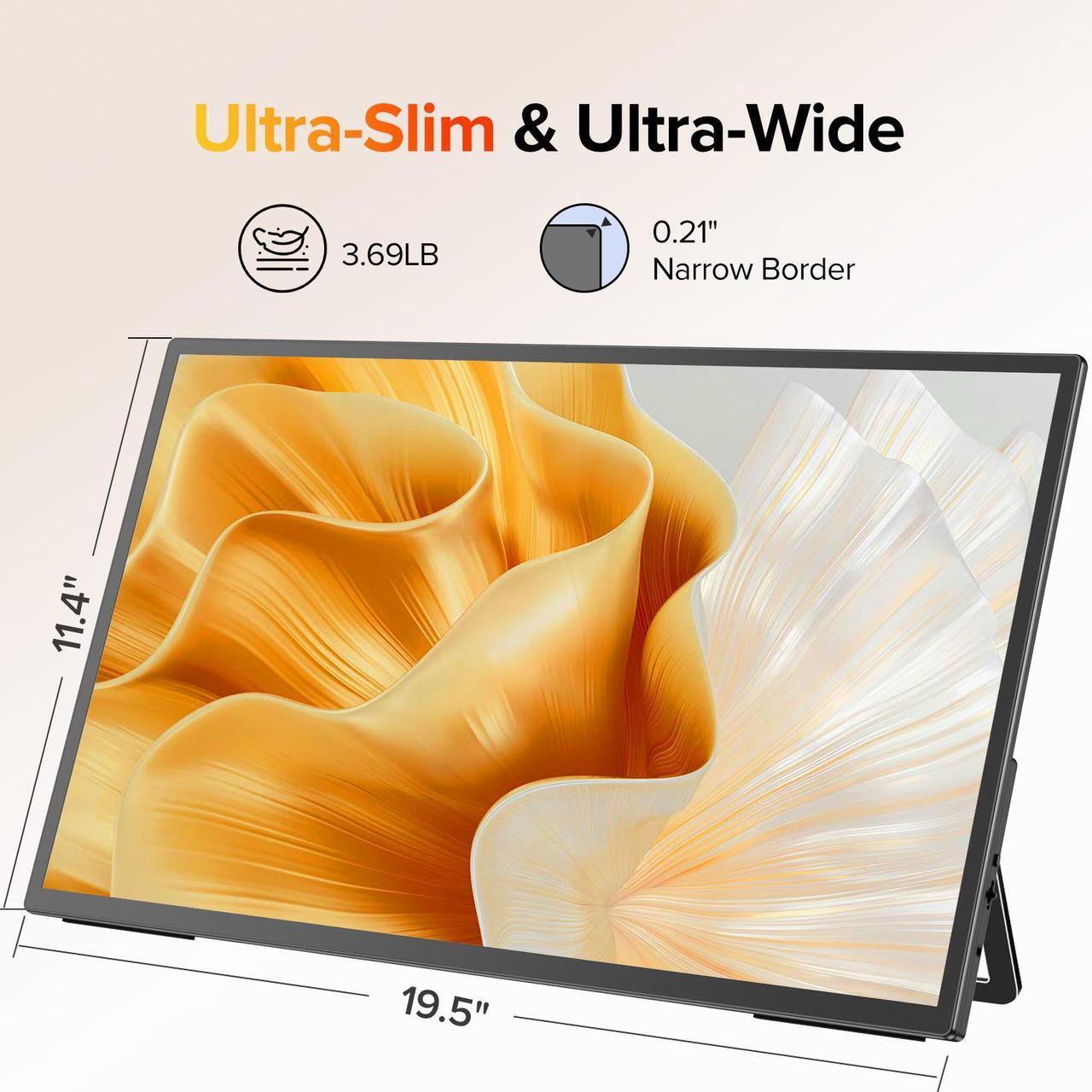 Alt view image 7 of 7 - UPERFECT 21.5" 120Hz Touchscreen Portable Monitor with Kickstand & VESA Mount, HDMI & Type-C, for Gaming, Laptops, Steamdeck, MacBook, Phones, Mini PC