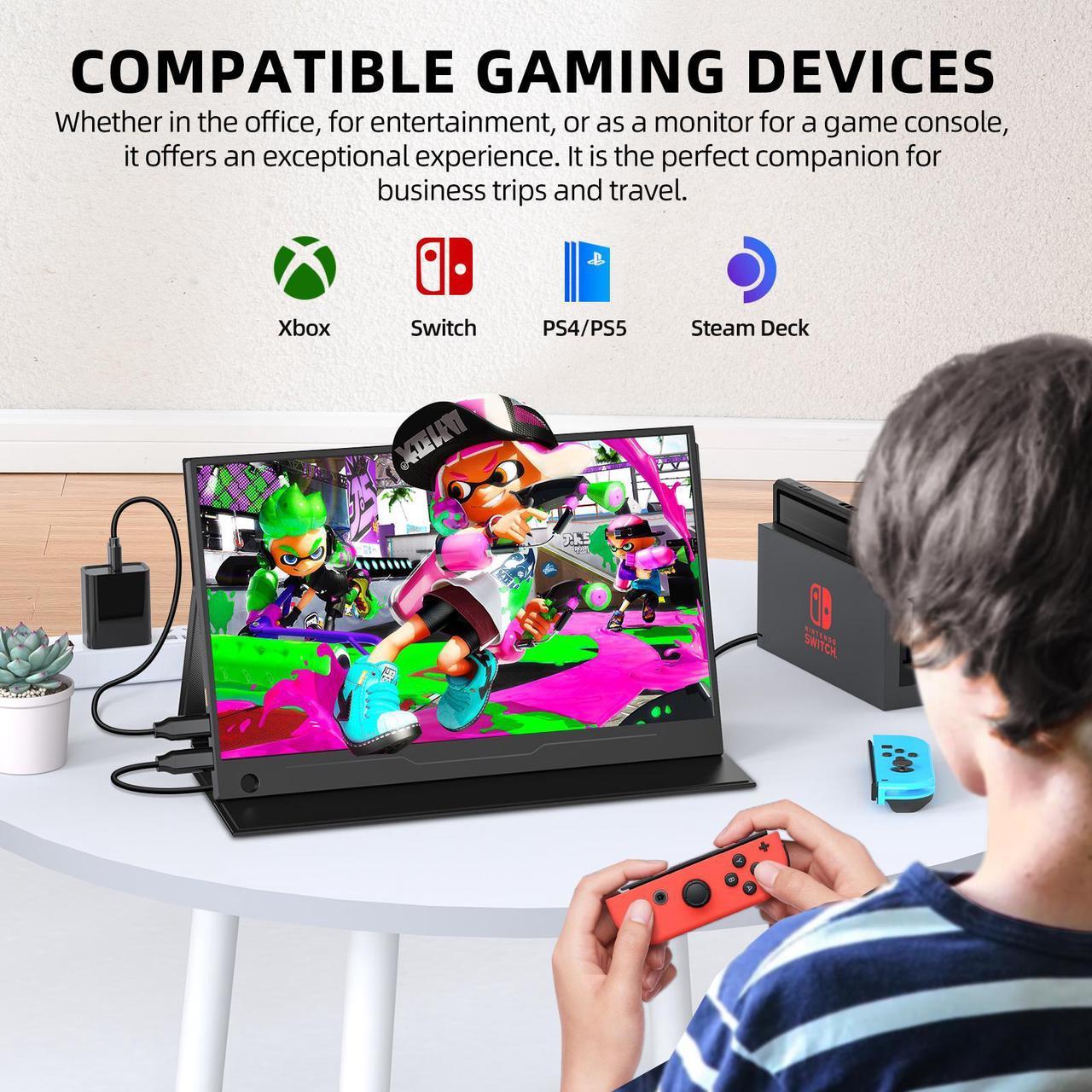 Alt view image 7 of 7 - UPERFECT 14" 1080P Portable Touchscreen Monitor with IPS Panel, FreeSync, HDR, Multi-Touch, Built-in Speakers & VESA Mount for Laptop, PC, Console