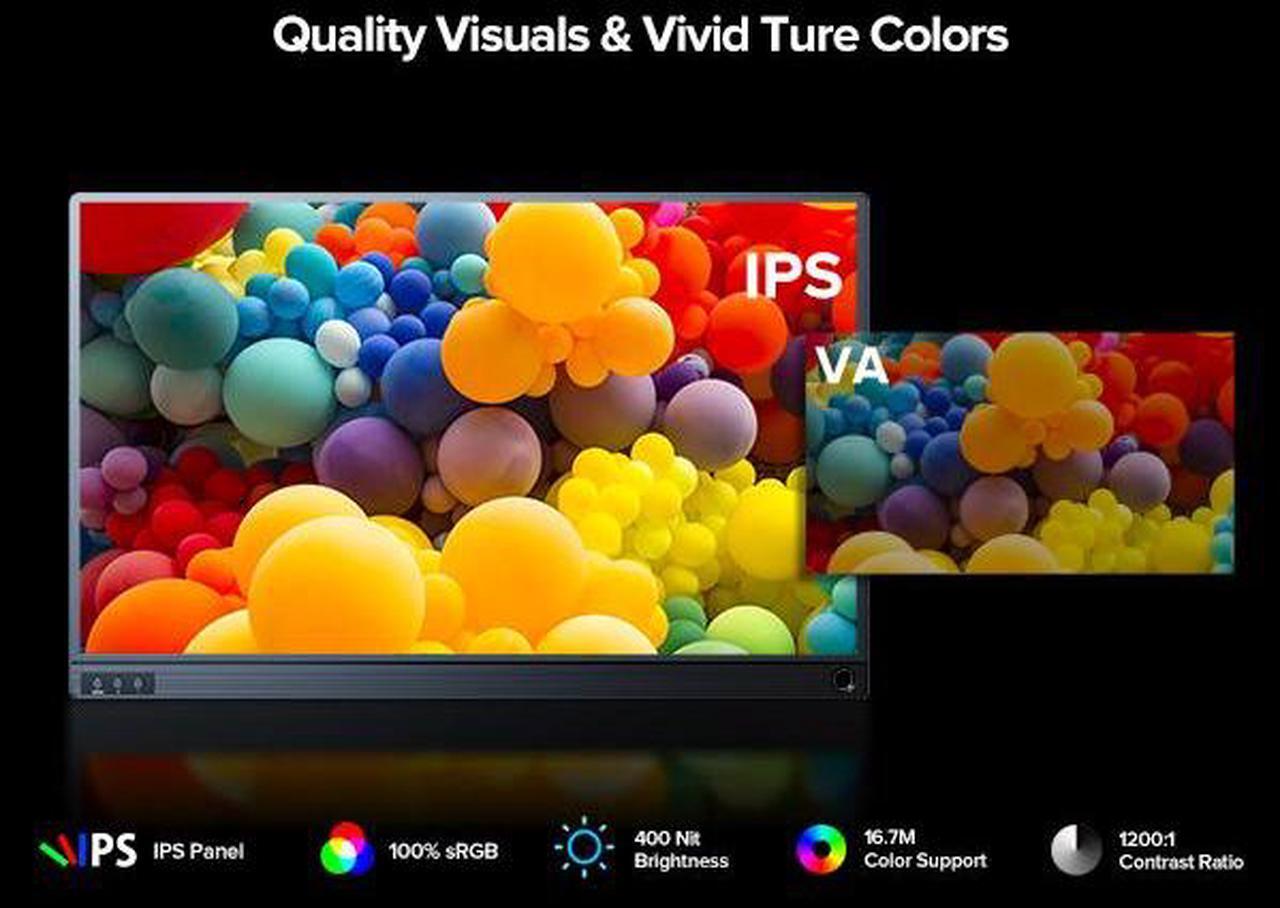 Alt view image 4 of 7 - UPERFECT Portable Monitor 2K 144Hz 16.1" Gaming Monitor for Laptop 2560x1440P QHD FreeSync HDR Ultra Slim External Second Screen for PC Phone Game Console
