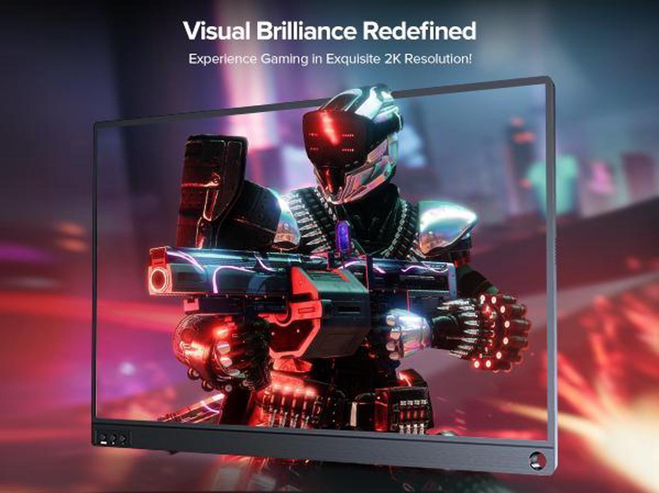 Alt view image 3 of 7 - UPERFECT Portable Monitor 2K 144Hz 16.1" Gaming Monitor for Laptop 2560x1440P QHD FreeSync HDR Ultra Slim External Second Screen for PC Phone Game Console