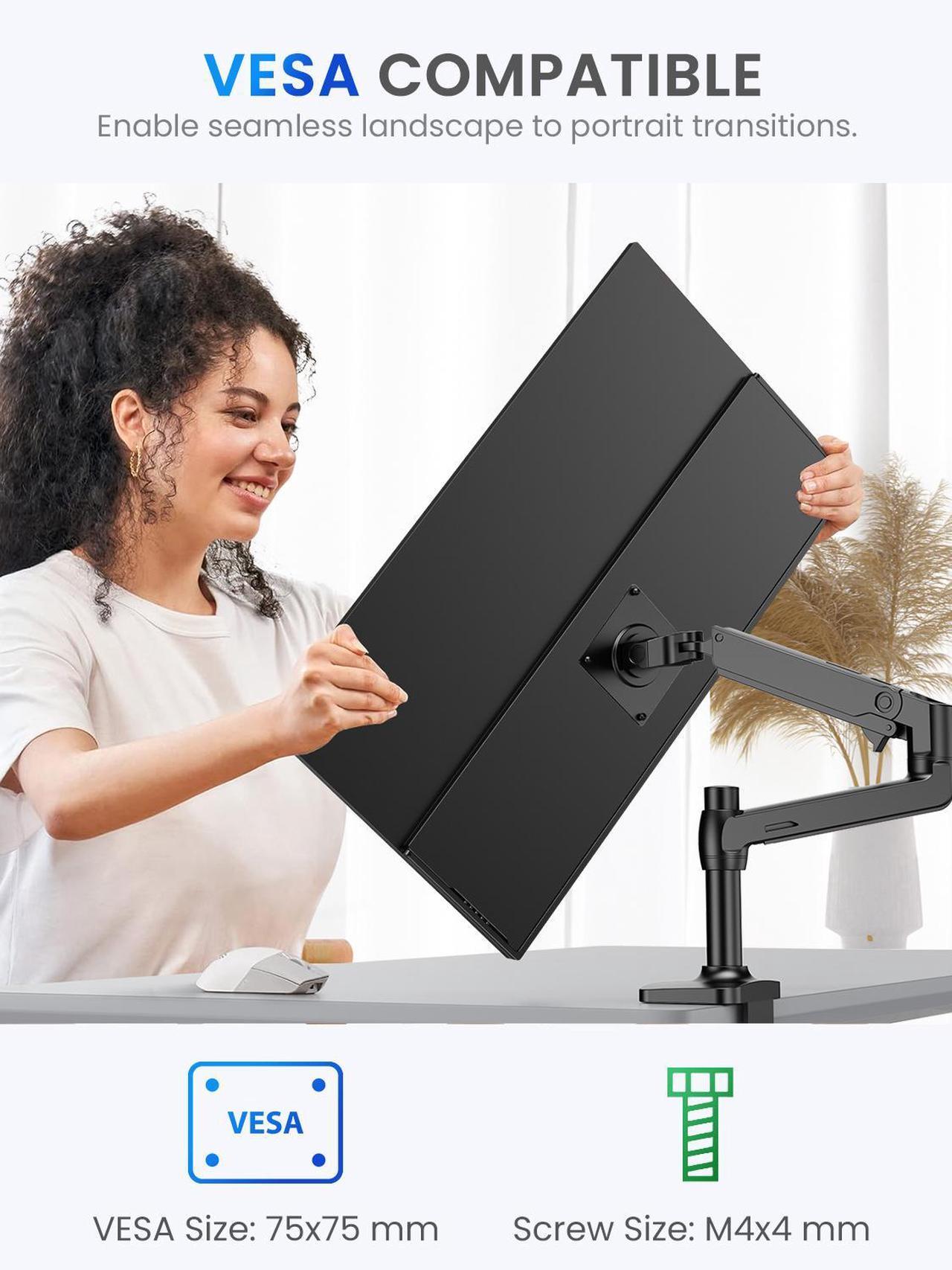 Alt view image 6 of 7 - UPERFECT 24.5" 2K 165Hz Portable Monitor, QHD FreeSync IPS HDR with VESA, 180°Adjustable Stand, USB-C & HDMI, Ideal for Gaming, Travel, Laptop, Switch, Phone