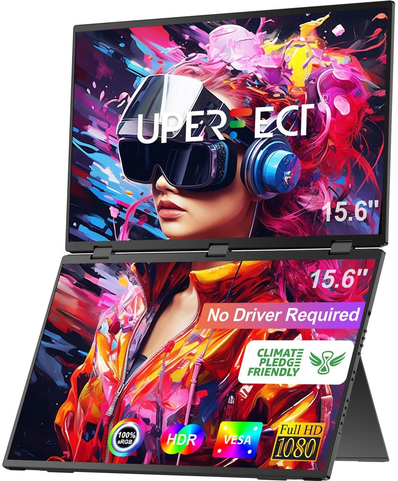 Main image of UPERFECT Delta 15.6" Dual Monitor 1080P HDR, 360° Foldable Portable Laptop Screen Extender with Stand for Laptop, PC, Phone, and Game Console (No Driver Needed)