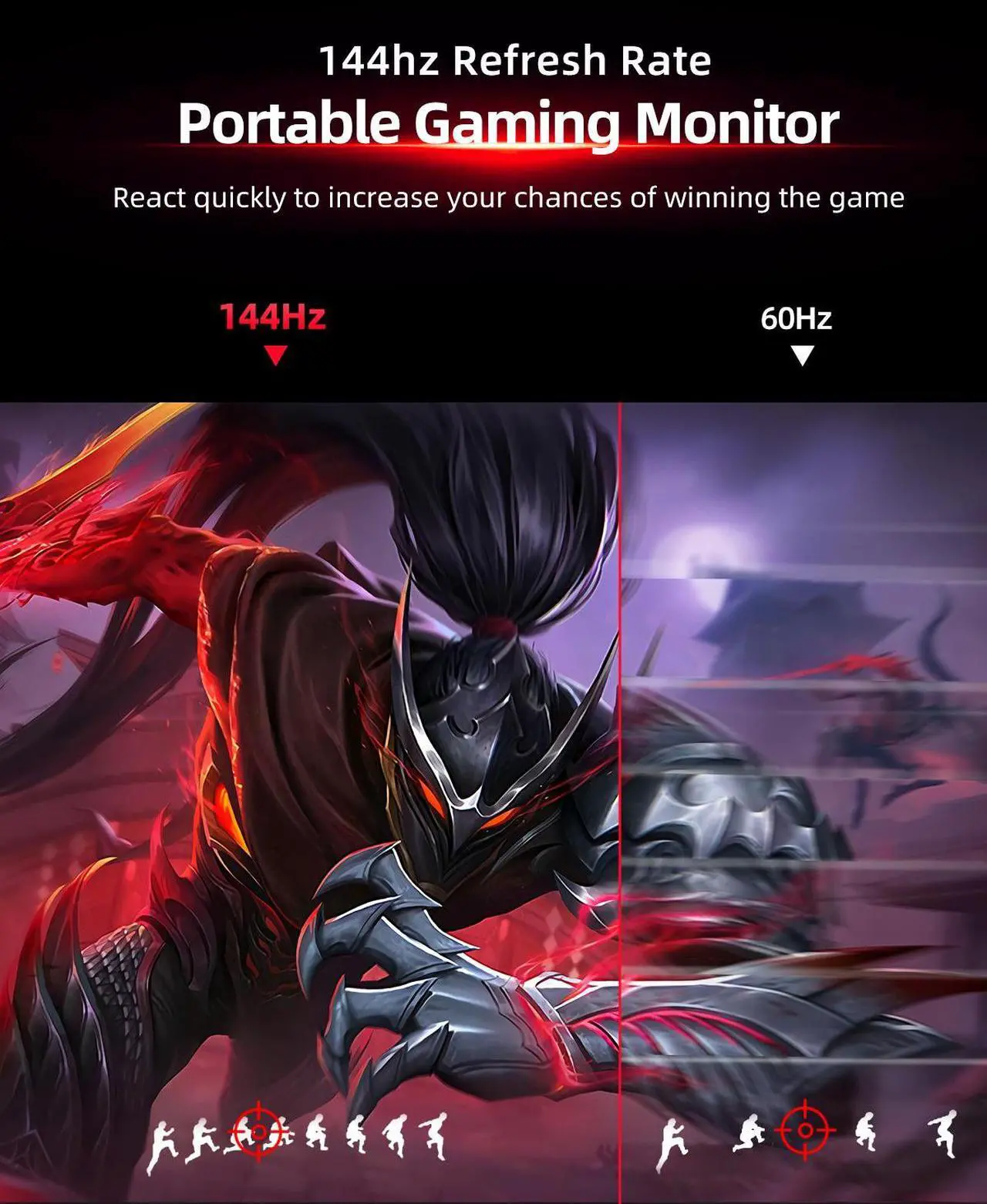 Alt view image 2 of 7 - UPERFECT 16" 2K QHD 144Hz Portable Gaming Monitor with HDR, FreeSync, VESA Mount, Smart Case, and Wide Compatibility for PC, Console, Phone