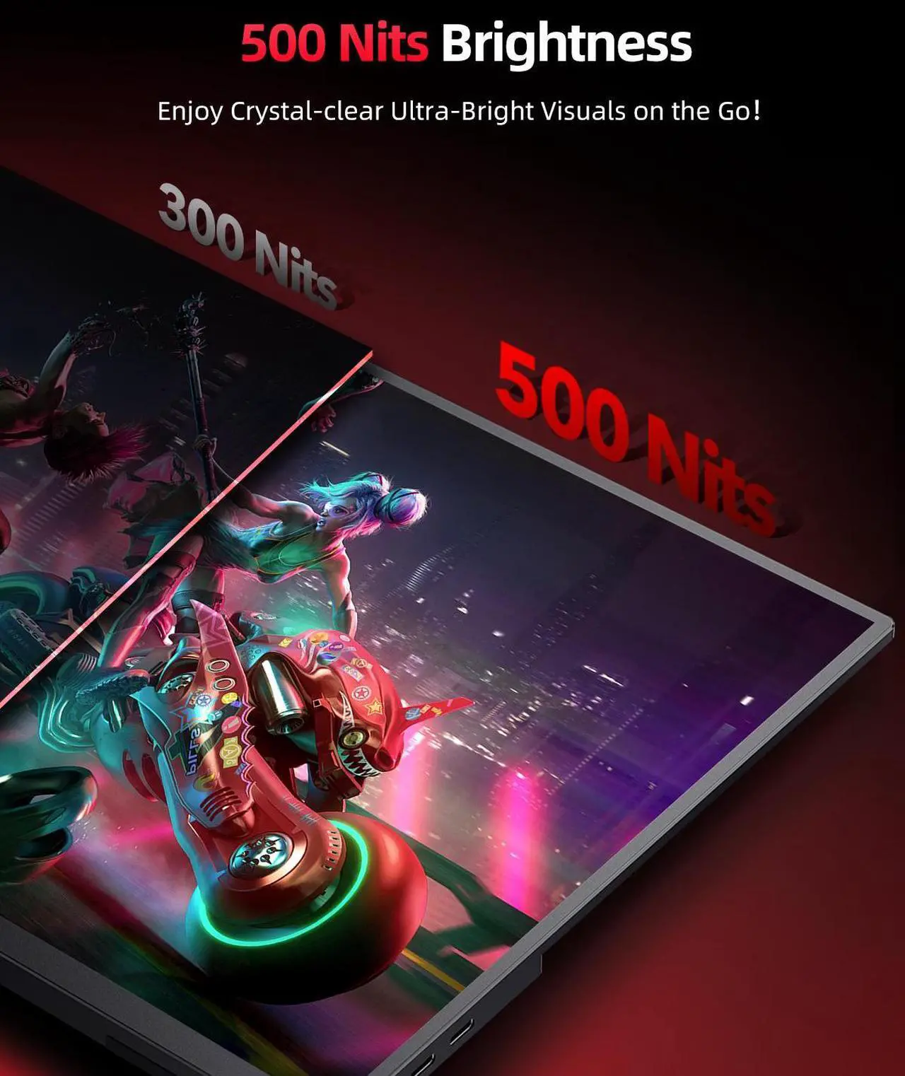 Alt view image 4 of 7 - UPERFECT 16" 2K QHD 144Hz Portable Gaming Monitor with HDR, FreeSync, VESA Mount, Smart Case, and Wide Compatibility for PC, Console, Phone