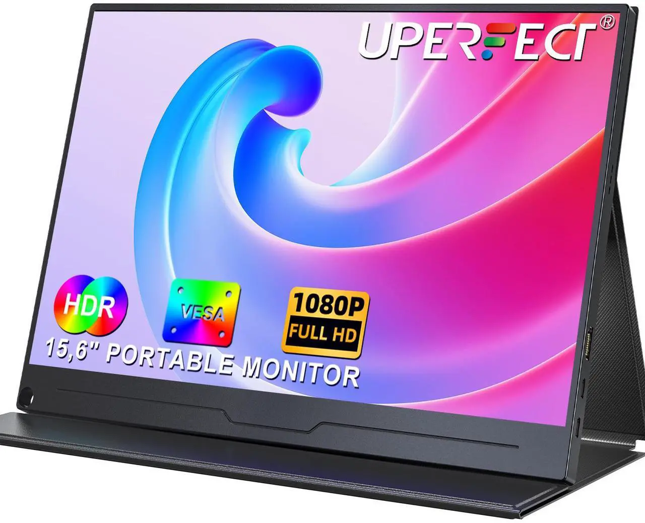 Main image of UPERFECT Portable Monitor 15.6'' Computer Display [100% sRGB High Color Gamut] 1920×1080 USB C Monitor FHD Eye Care Gaming Screen IPS Mini HDMI Type C OTG Dual Speaker VESA, Included Smart Cover Stand
