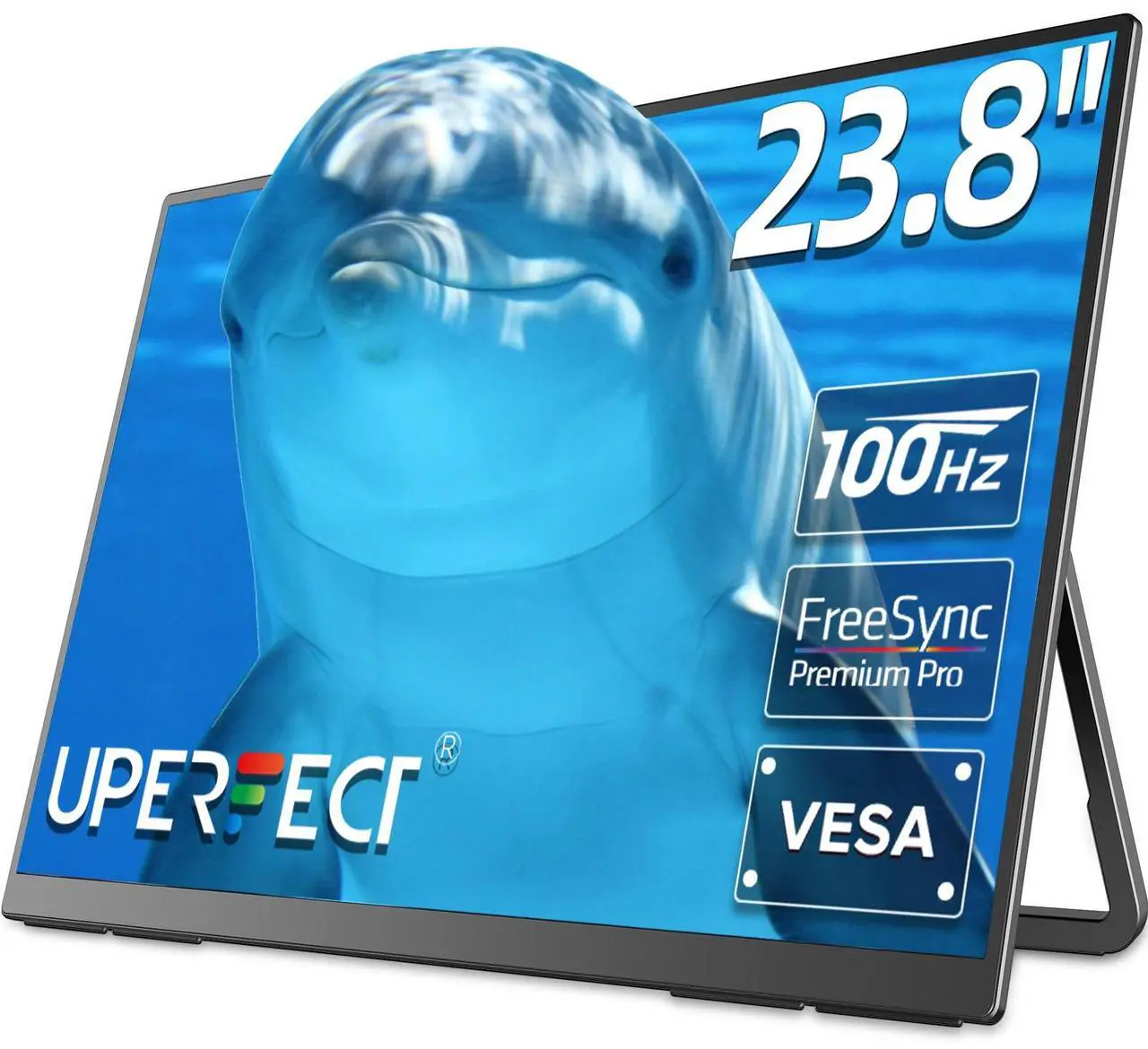 Main image of UPERFECT 23.8" 100Hz FreeSync IPS HDR Gaming Portable Monitor with USB-C, HDMI, VESA Mount & 180° Adjustable Stand Perfect for Laptops, Switch, Phones