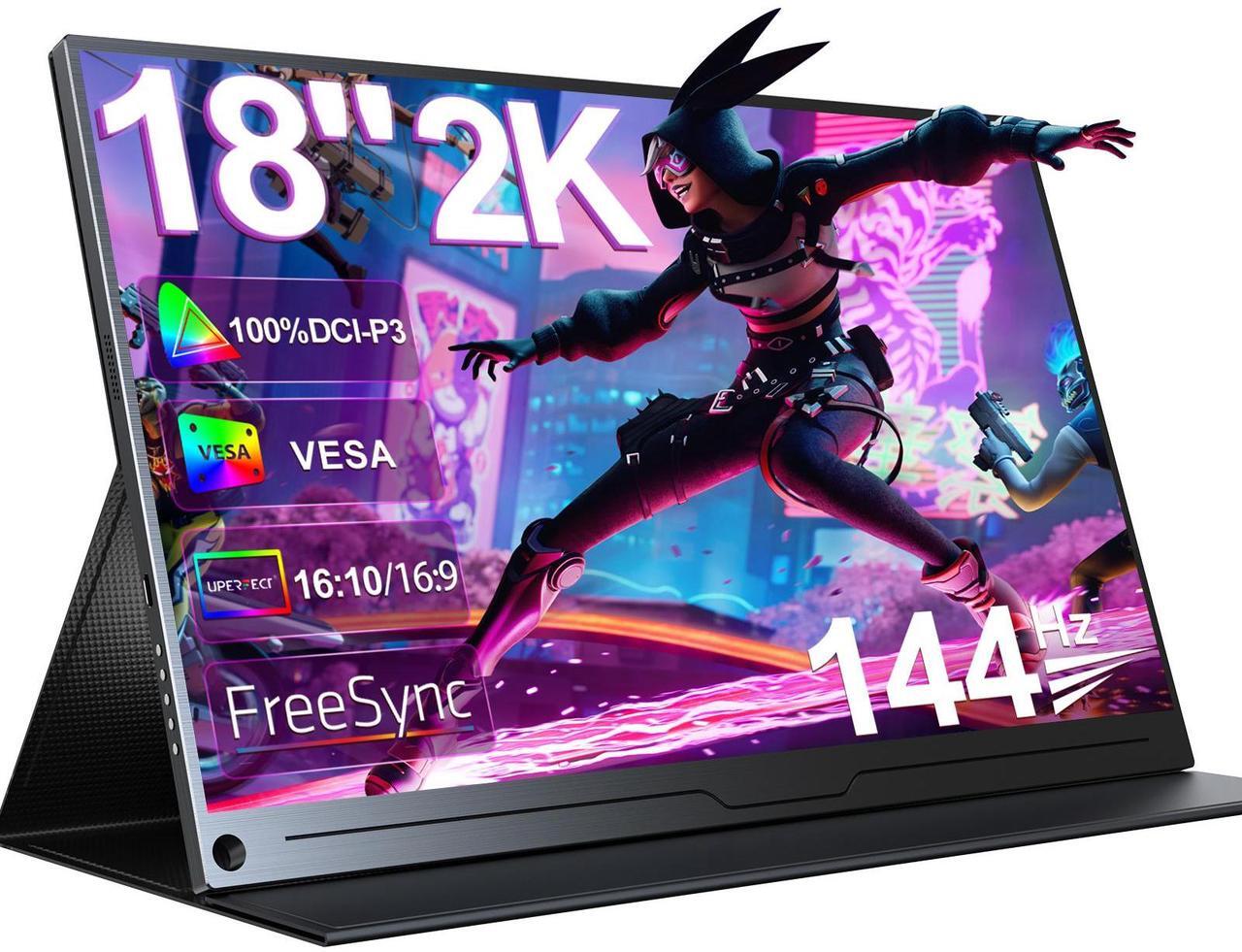 Main image of UPERFECT 144 Hz Gaming Monitor 2560 x 1600 HDR Portable Monitor Narrow Border, Frosted Monitor Plug and Play, Widely Compatible With Housing and Integrated Speakers