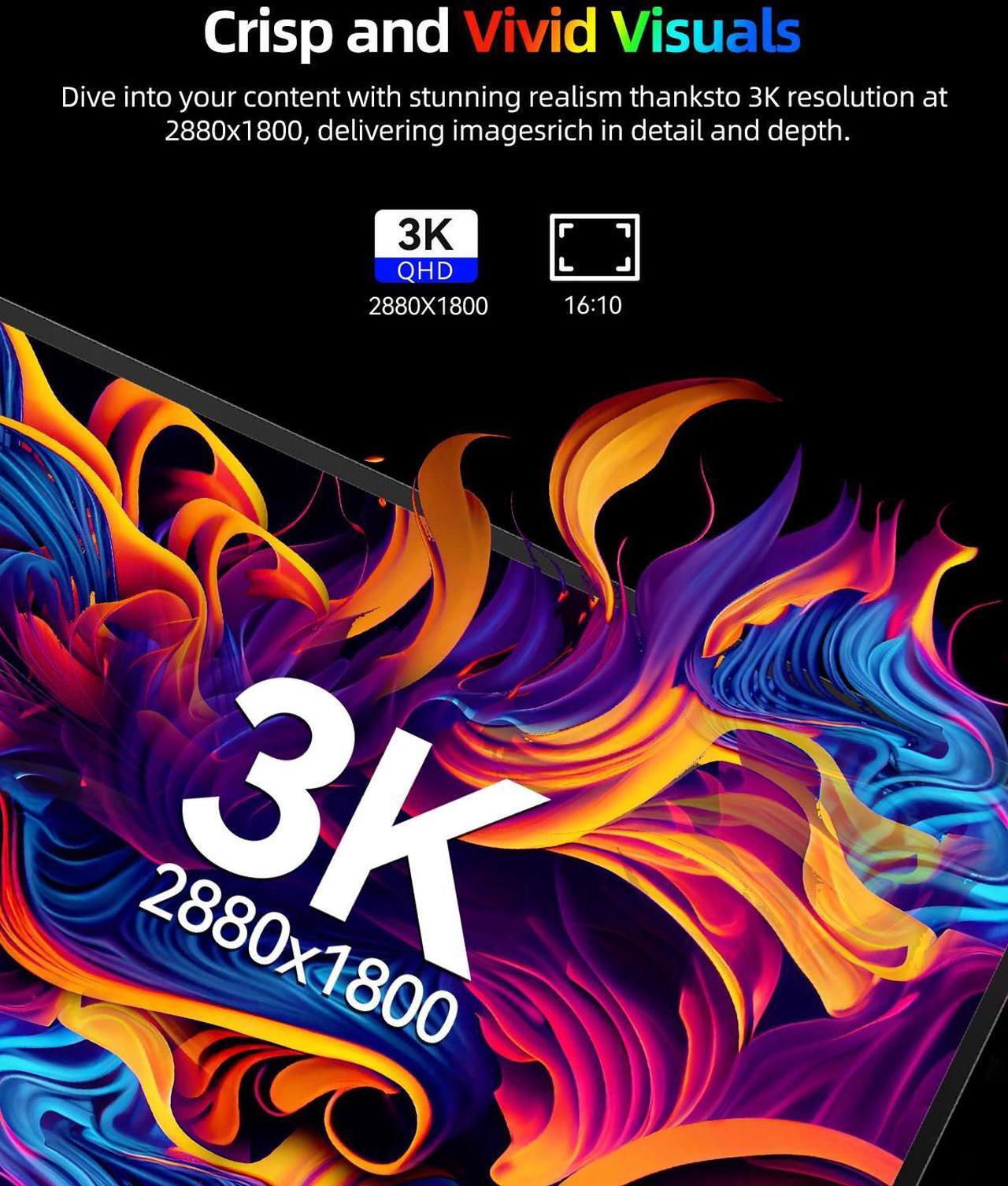 Alt view image 5 of 7 - UPERFECT 16" OLED Portable Monitor - 3K 2880x1800, 120Hz, 0.1ms, 500 Nits, 100% DCI-P3, 100000:1 Contrast, Ultra-Slim Design for Laptops, Mini PCs, Phones, Game Consoles