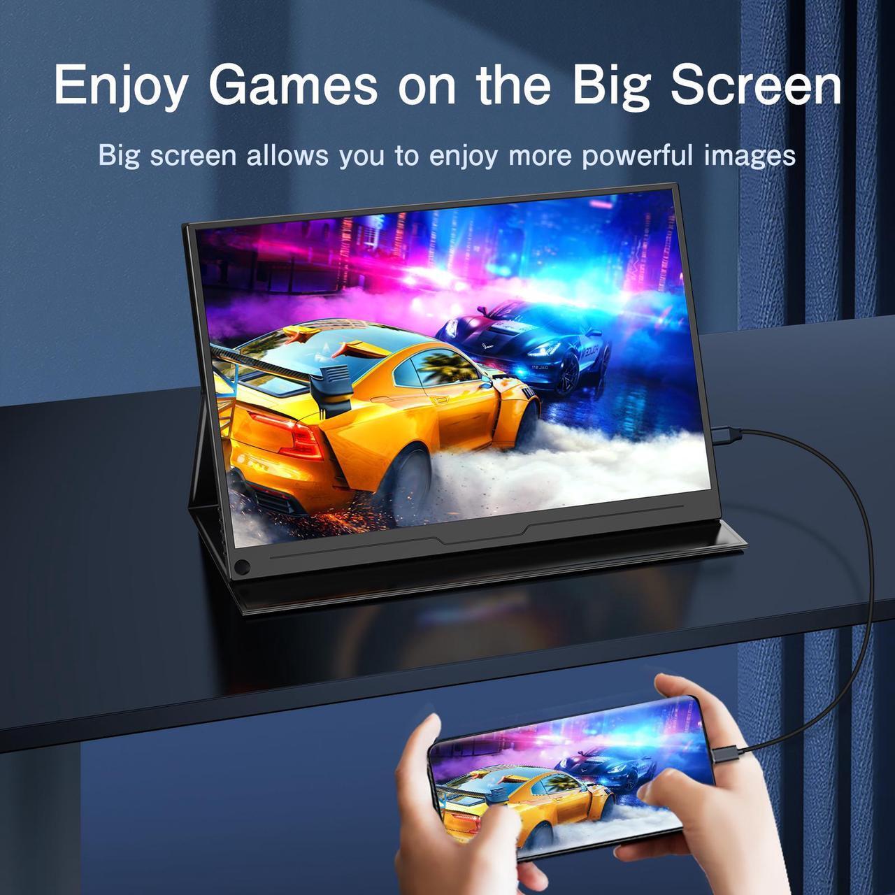 Alt view image 3 of 7 - UPERFECT Portable Monitor 16" 2K 2560x1600 Gaming Monitor 100%sRGB USB C HDMI for PS Xbox