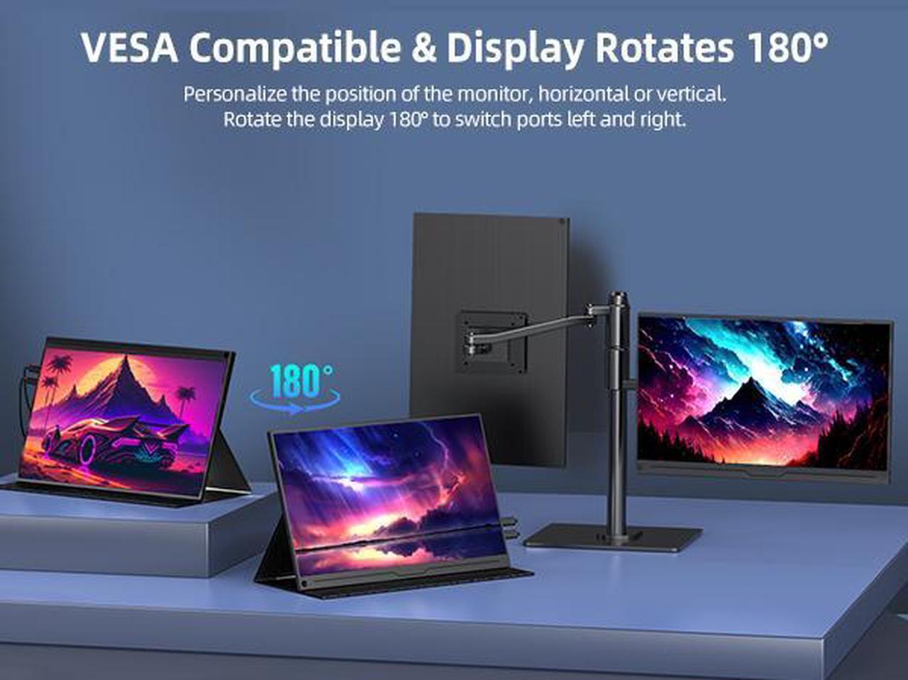 Alt view image 5 of 7 - UPERFECT 144 Hz Gaming Monitor 2560 x 1600 HDR Portable Monitor Narrow Border, Frosted Monitor Plug and Play, Widely Compatible With Housing and Integrated Speakers