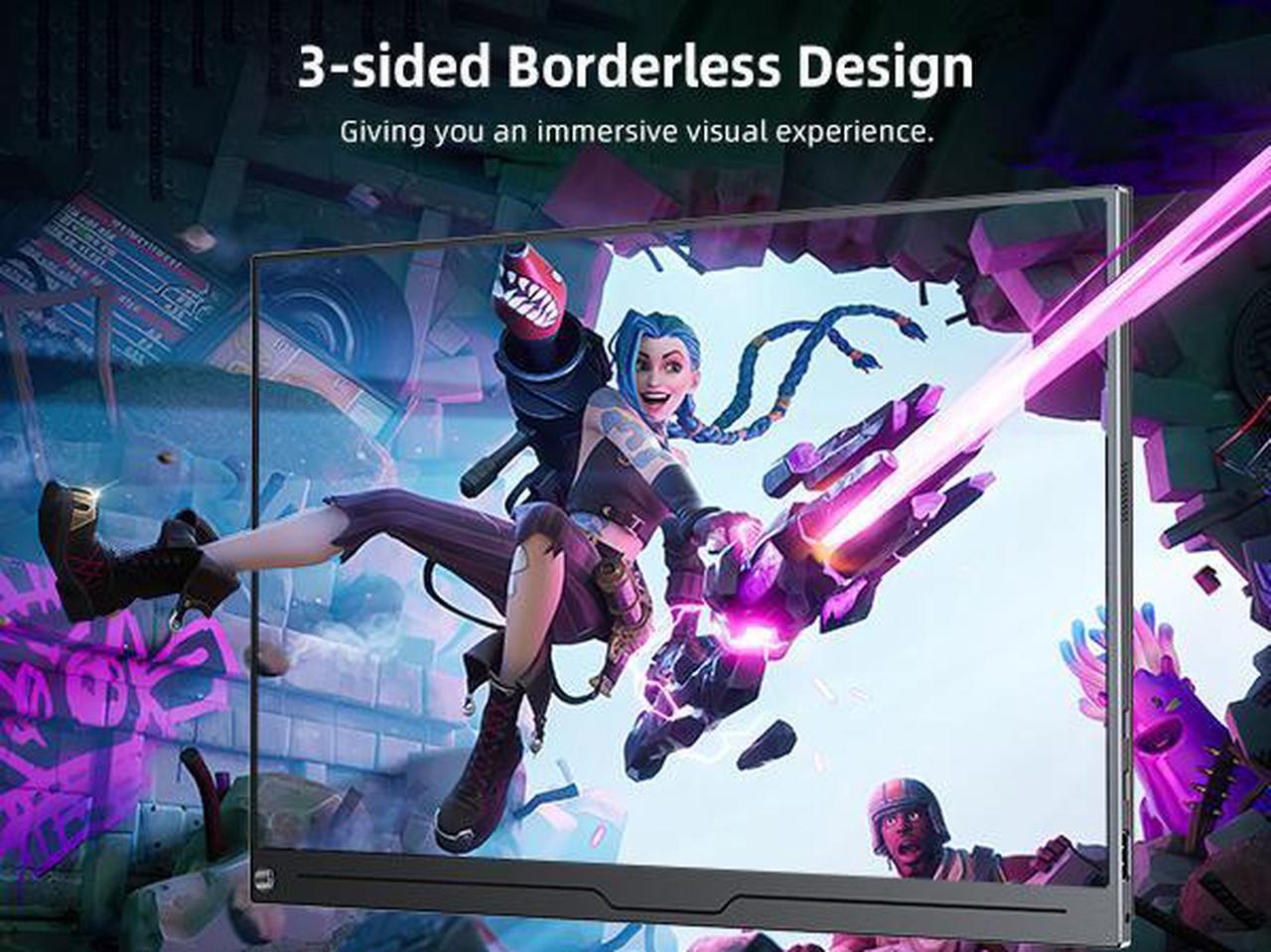 Alt view image 6 of 7 - UPERFECT 144 Hz Gaming Monitor 2560 x 1600 HDR Portable Monitor Narrow Border, Frosted Monitor Plug and Play, Widely Compatible With Housing and Integrated Speakers