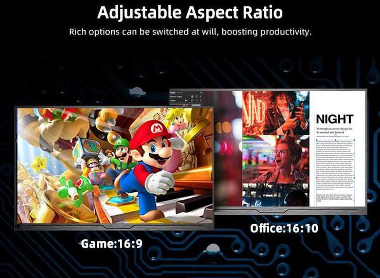 Alt view image 7 of 7 - UPERFECT 144 Hz Gaming Monitor 2560 x 1600 HDR Portable Monitor Narrow Border, Frosted Monitor Plug and Play, Widely Compatible With Housing and Integrated Speakers