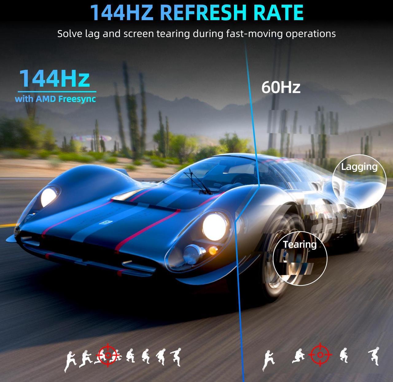 Alt view image 2 of 7 - UPERFECT UGame K118 18" 2K 144Hz Portable Gaming Monitor with 100% DCI-P3, FreeSync, HDR, VESA Mount, and Eye-Care Features