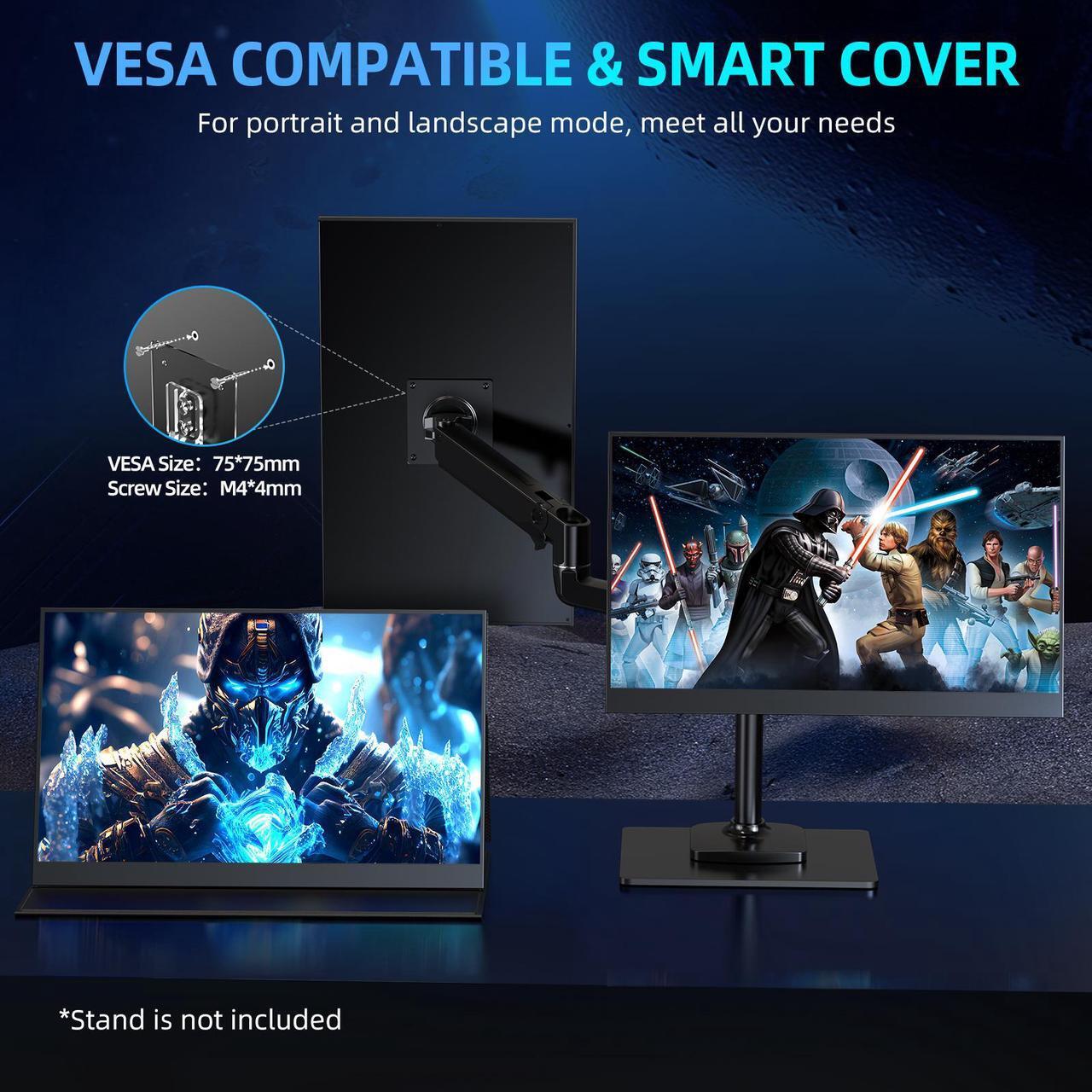 Alt view image 6 of 7 - UPERFECT UGame K118 18" 2K 144Hz Portable Gaming Monitor with 100% DCI-P3, FreeSync, HDR, VESA Mount, and Eye-Care Features