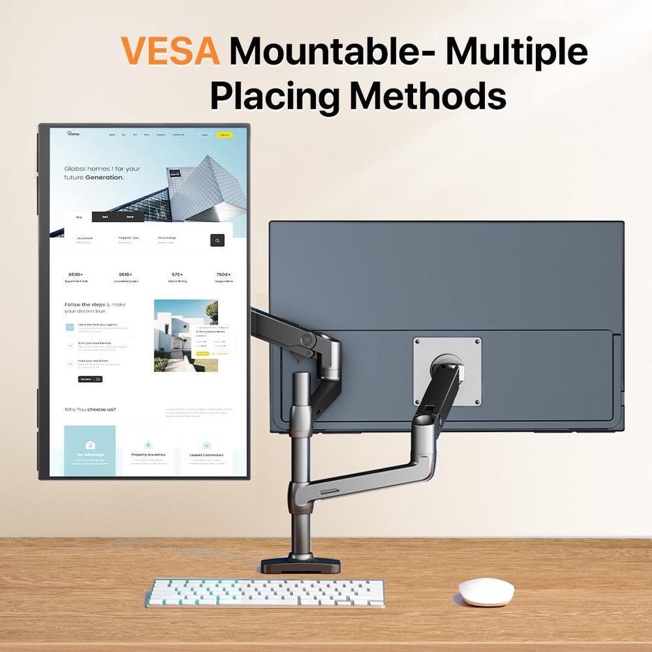 Alt view image 7 of 7 - UPERFECT 24" 120HZ Portable Monitor w/ 180°Adjustable Kickstand & VESA, Large Portable Gaming Monitor with HDMI Type C, External Portable Monitor for Laptops, Steamdeck, MacBook, Phones, Mini PC