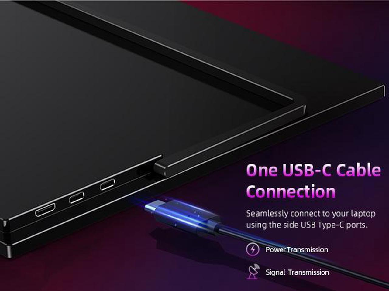 Alt view image 6 of 7 - UPERFECT Portable Monitor 4K, 17.3'' UHD FreeSync 100% Adobe RGB 500 Nits Brightness HDR IPS 2 Speakers Eye Care Game Display Type-C DP HDMI for Xbox PS4 Switch Laptop PC Phone Mac, VESA & Smart Case