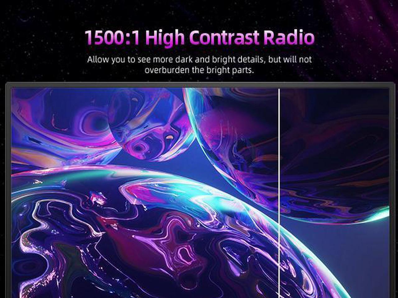 Alt view image 4 of 7 - UPERFECT Portable Monitor 4K, 17.3'' UHD FreeSync 100% Adobe RGB 500 Nits Brightness HDR IPS 2 Speakers Eye Care Game Display Type-C DP HDMI for Xbox PS4 Switch Laptop PC Phone Mac, VESA & Smart Case